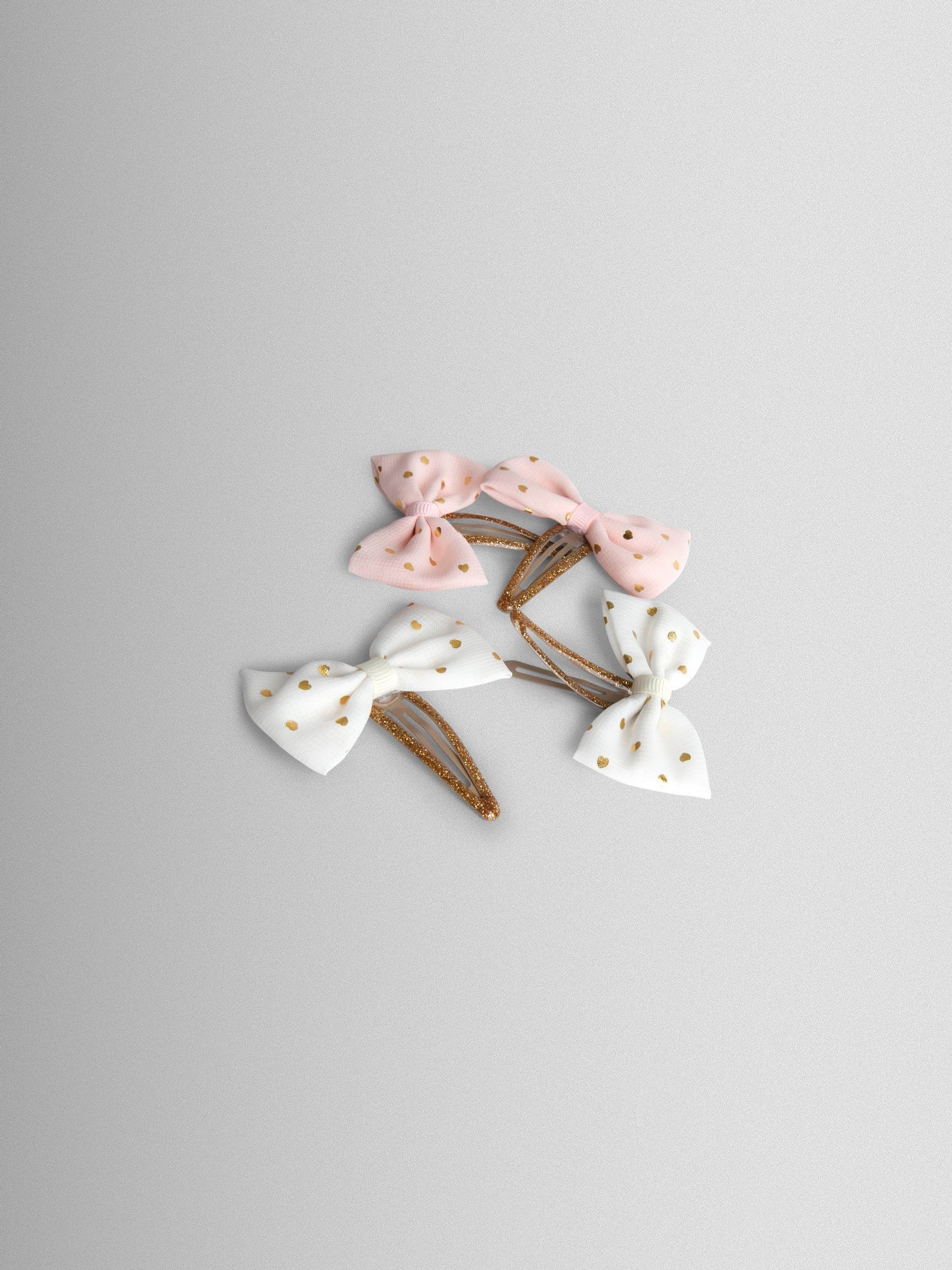 Pink 4-Pack Festive Embroidered Clips - Image 3 of 3