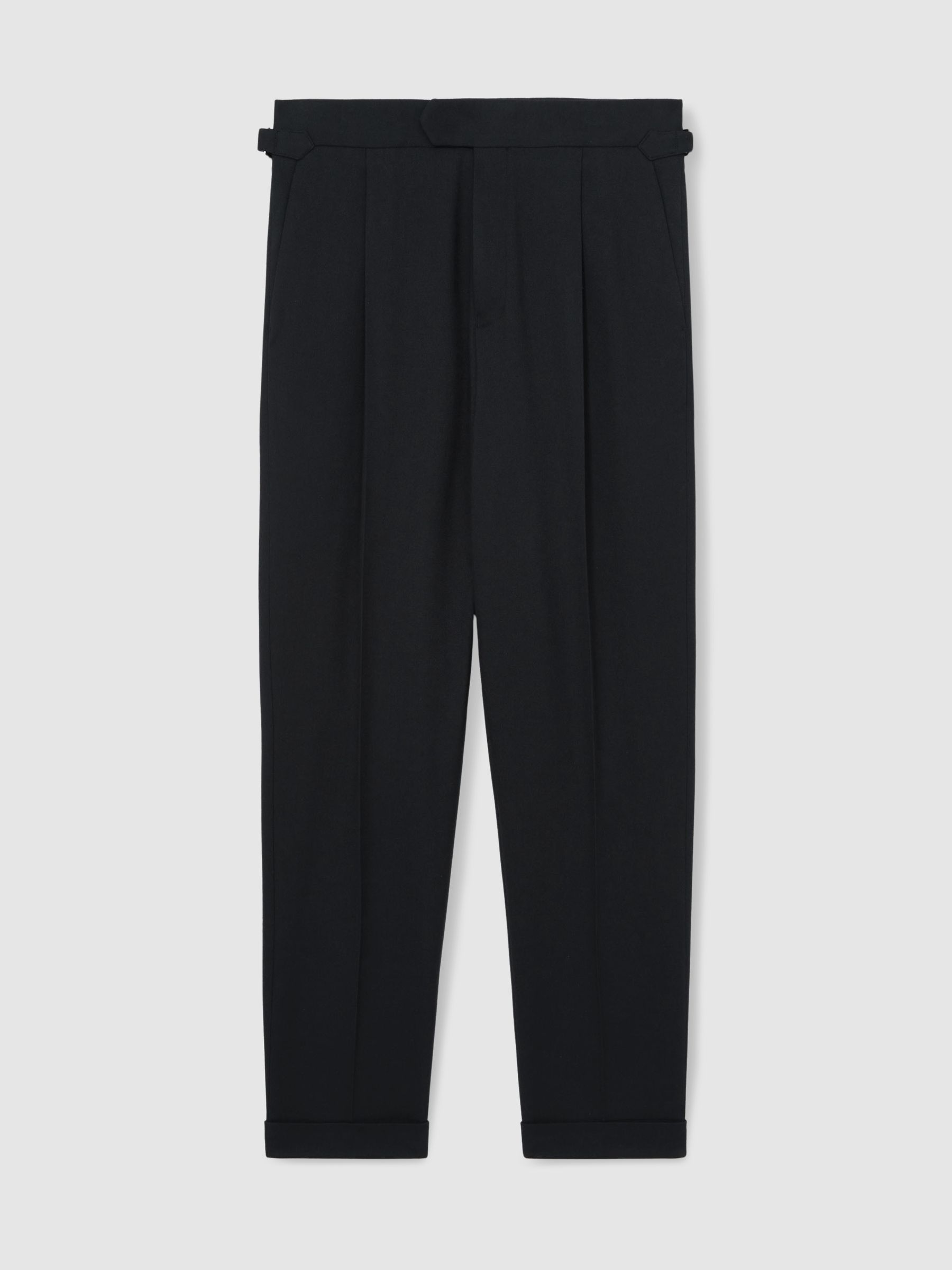 Regular Fit Herringbone Trousers With Cotton in Navy - Image 2 of 6