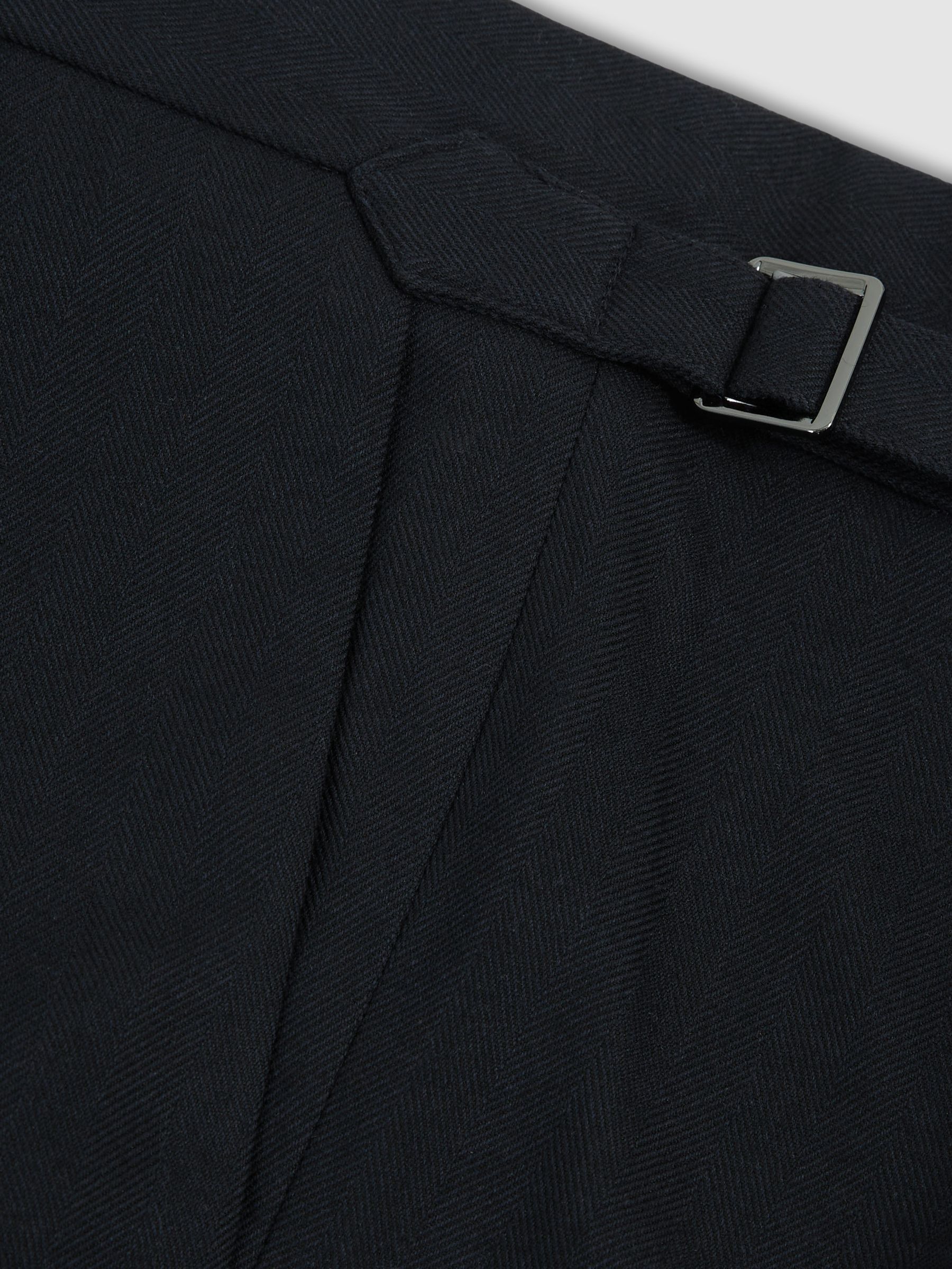 Tailored-Fit Herringbone Trousers in Navy - image 4