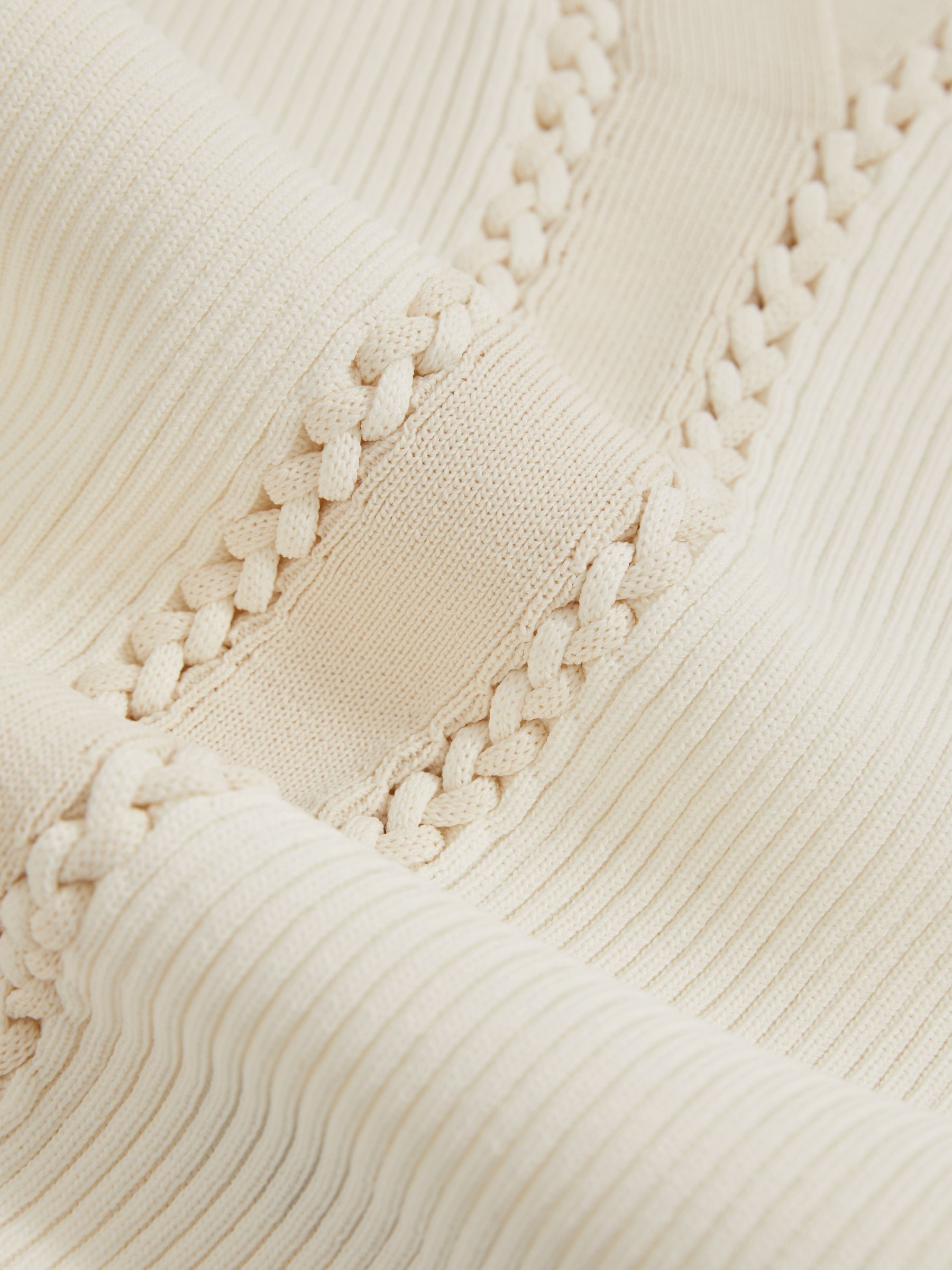 Craft-Stitch Rib-Knit Vest in Ivory/Ecru - image 3