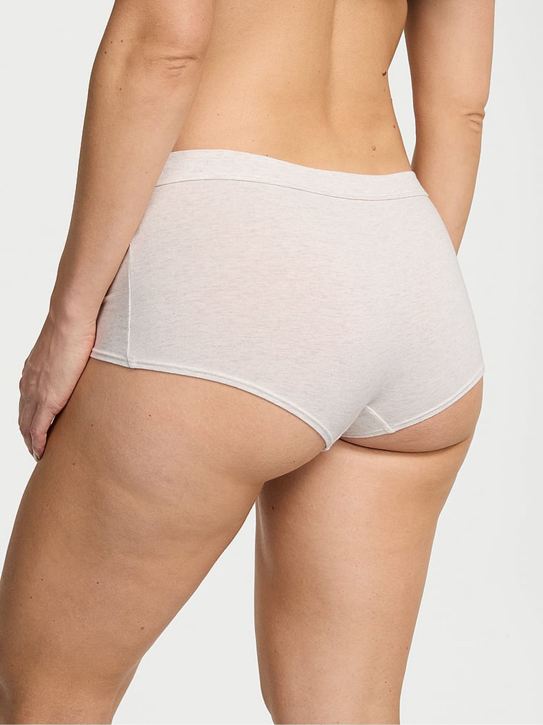 Natural White Heather Short Cotton Logo Knickers - Image 2 of 3