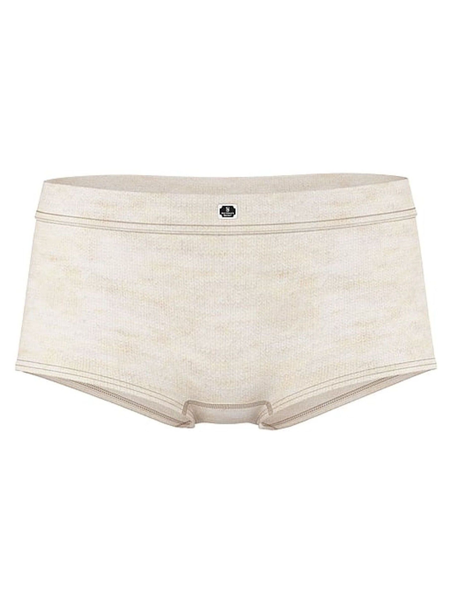 Natural White Heather Short Cotton Logo Knickers - Image 3 of 3