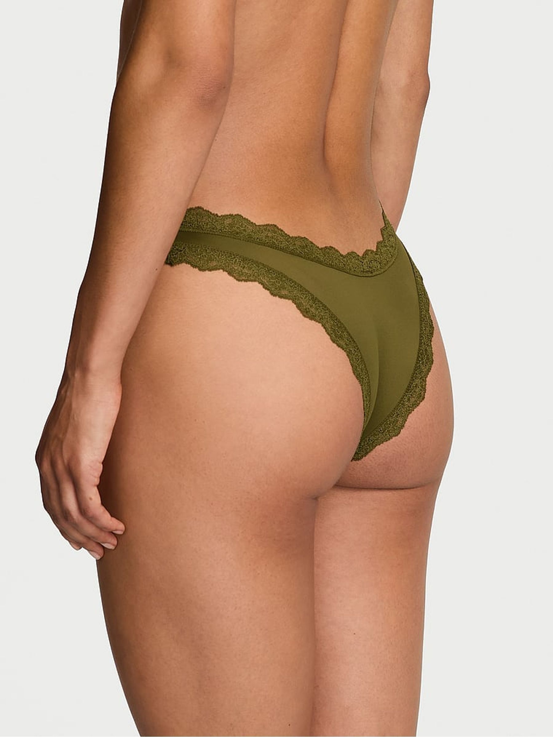 Green Chameleon Lace Trim Brazilian Knickers - Image 2 of 3