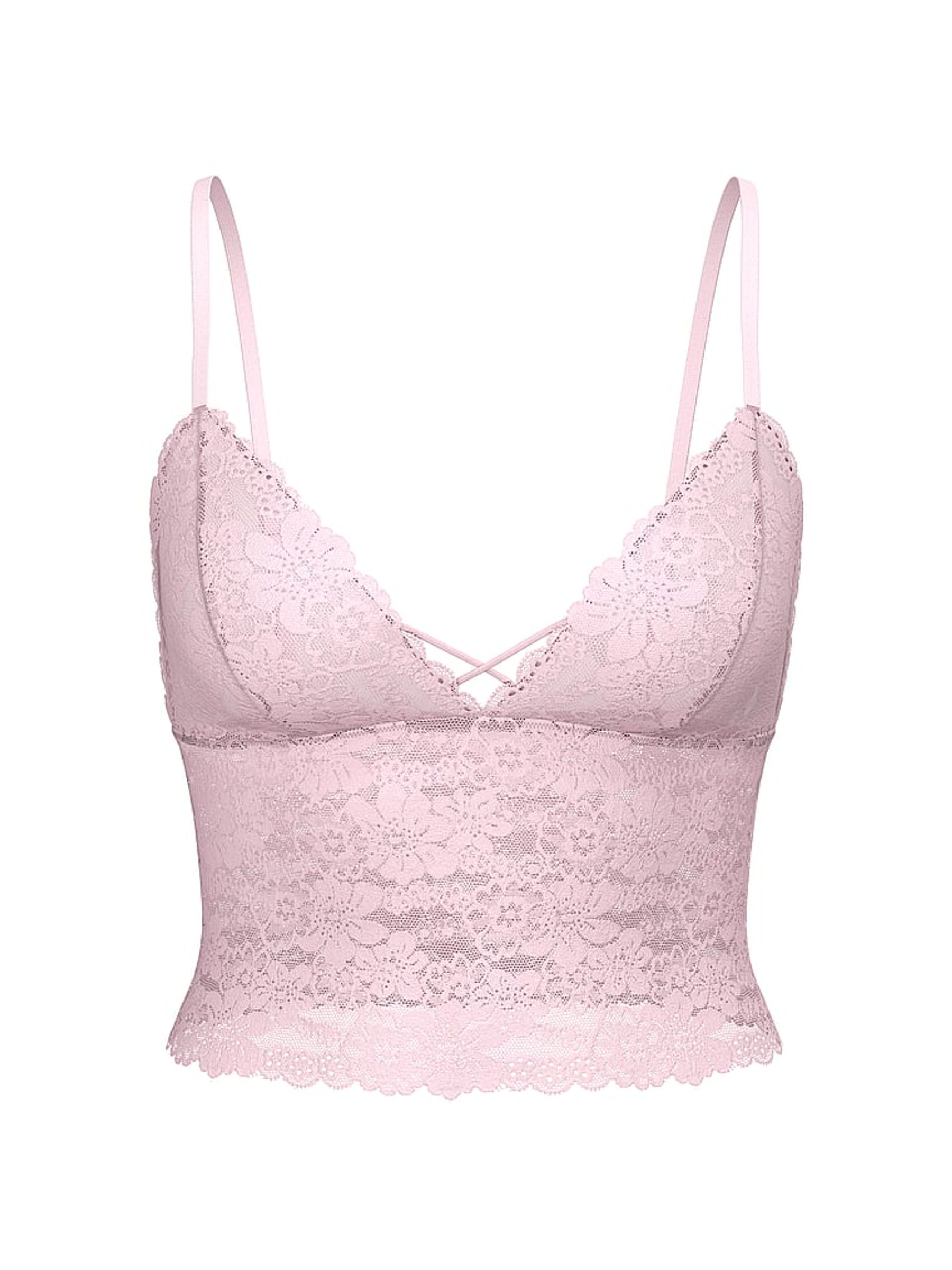 Pink Tulip Bralette Diamonte Lace Bra Top - Image 4 of 5
