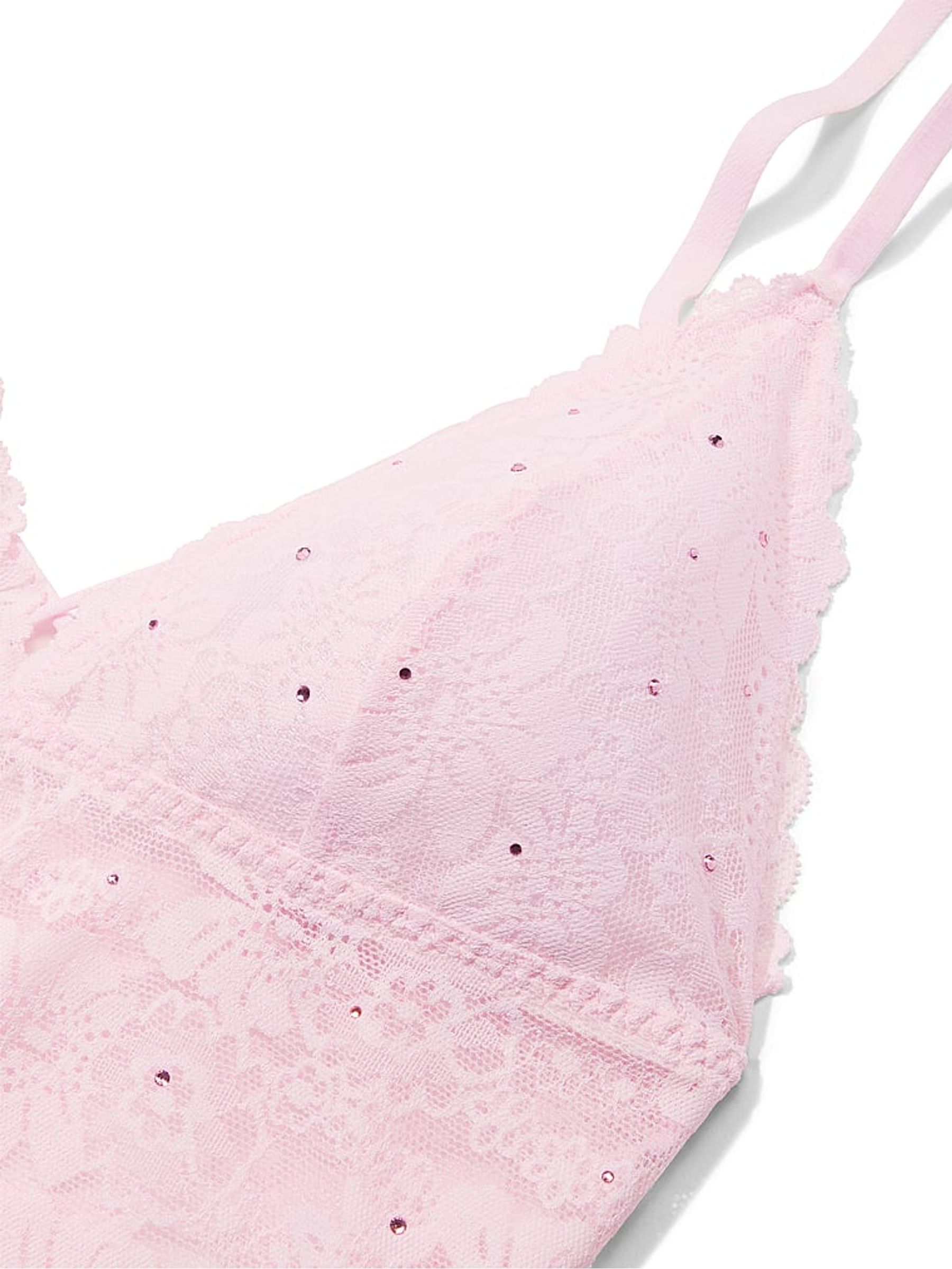 Pink Tulip Bralette Diamonte Lace Bra Top - Image 5 of 5