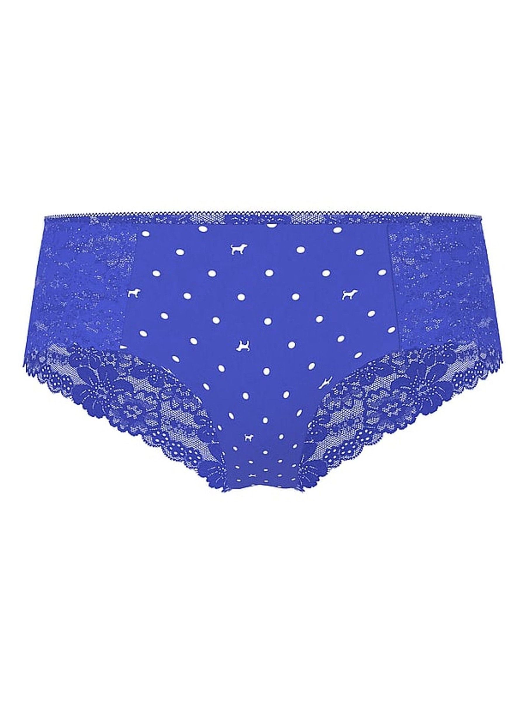 Ultra Marine Blue Cheeky No Show Lace Trim Knickers - Image 3 of 3