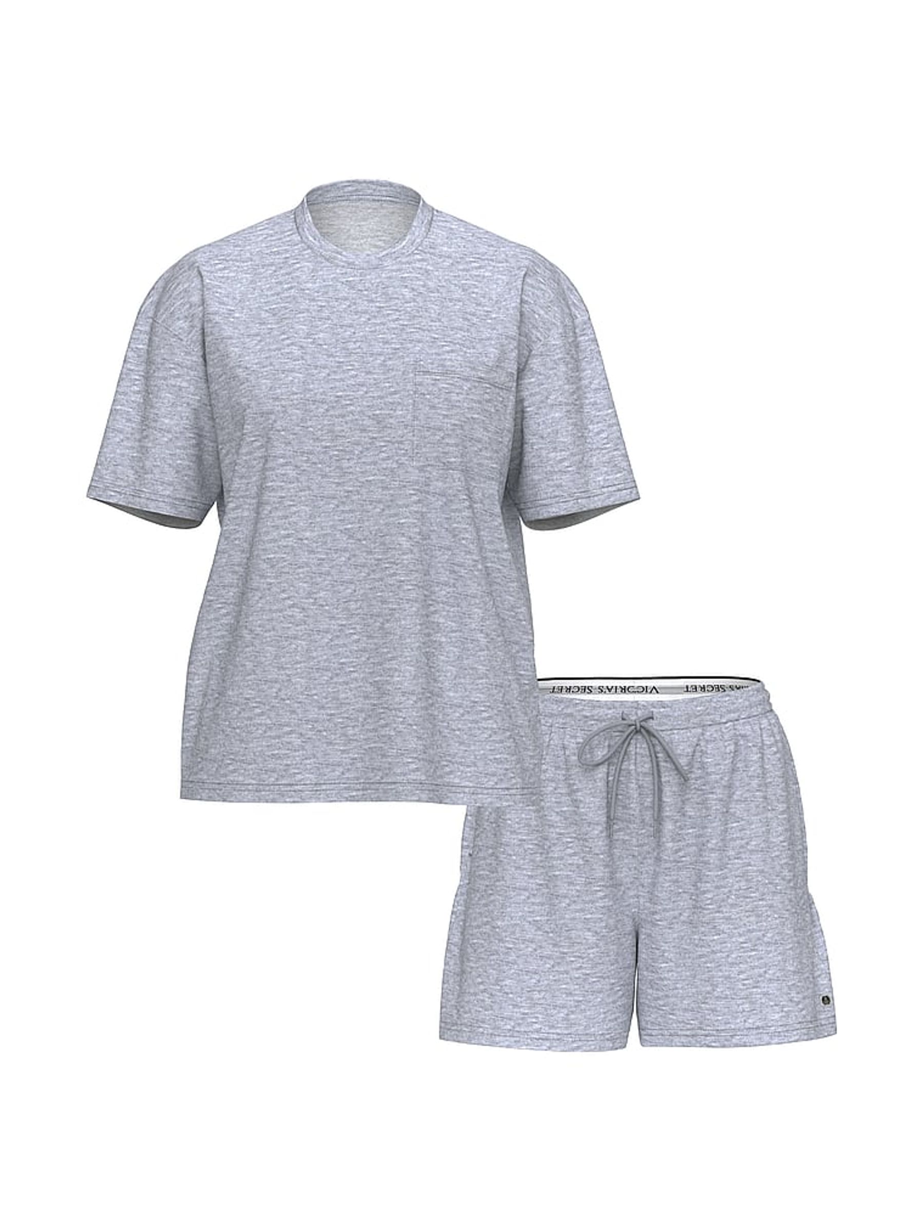 Medium Heather Grey Cotton Pyjamas Set - Image 3 of 3