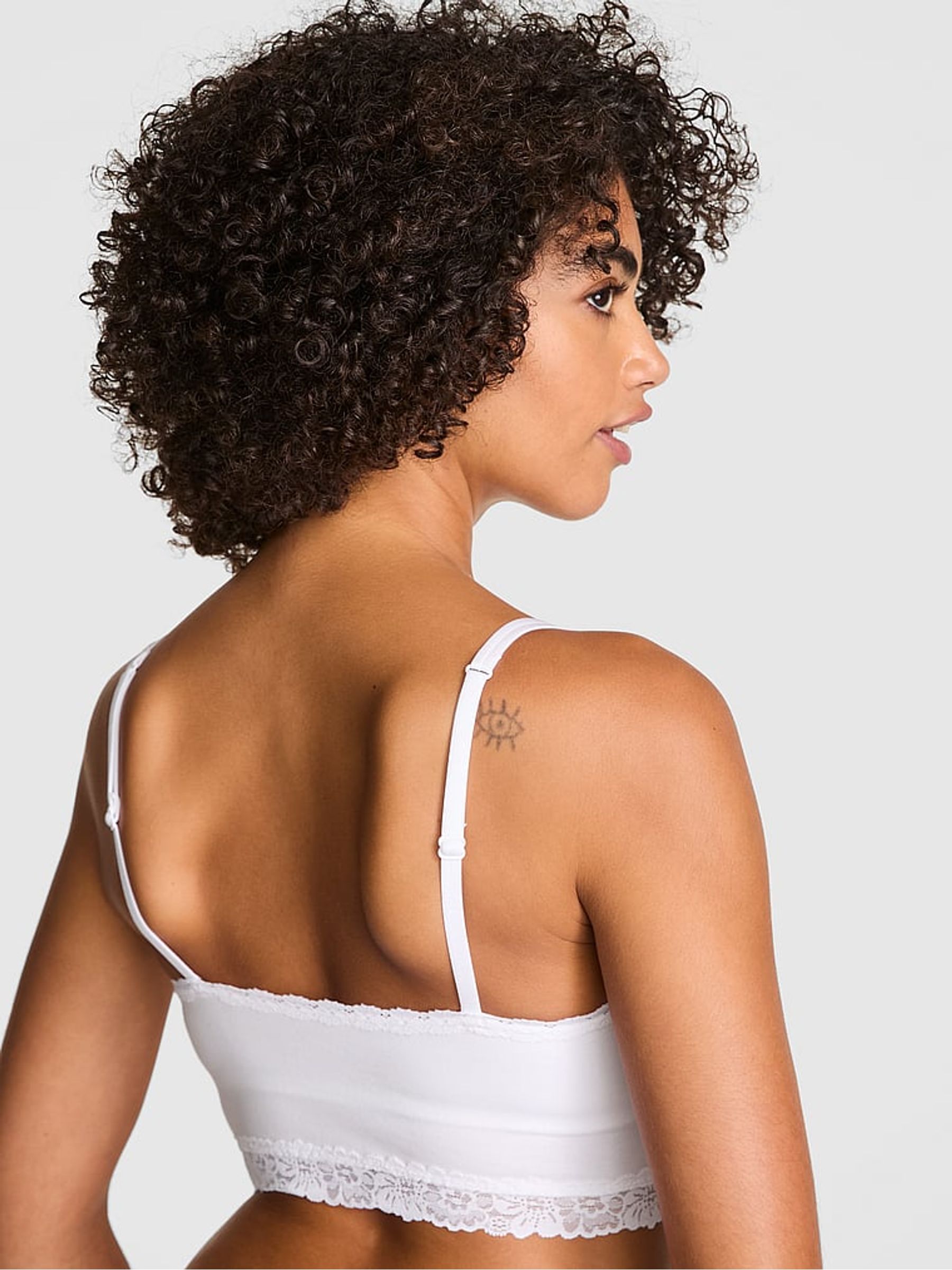 White Bralette Lace Trim Bralette - Image 2 of 3