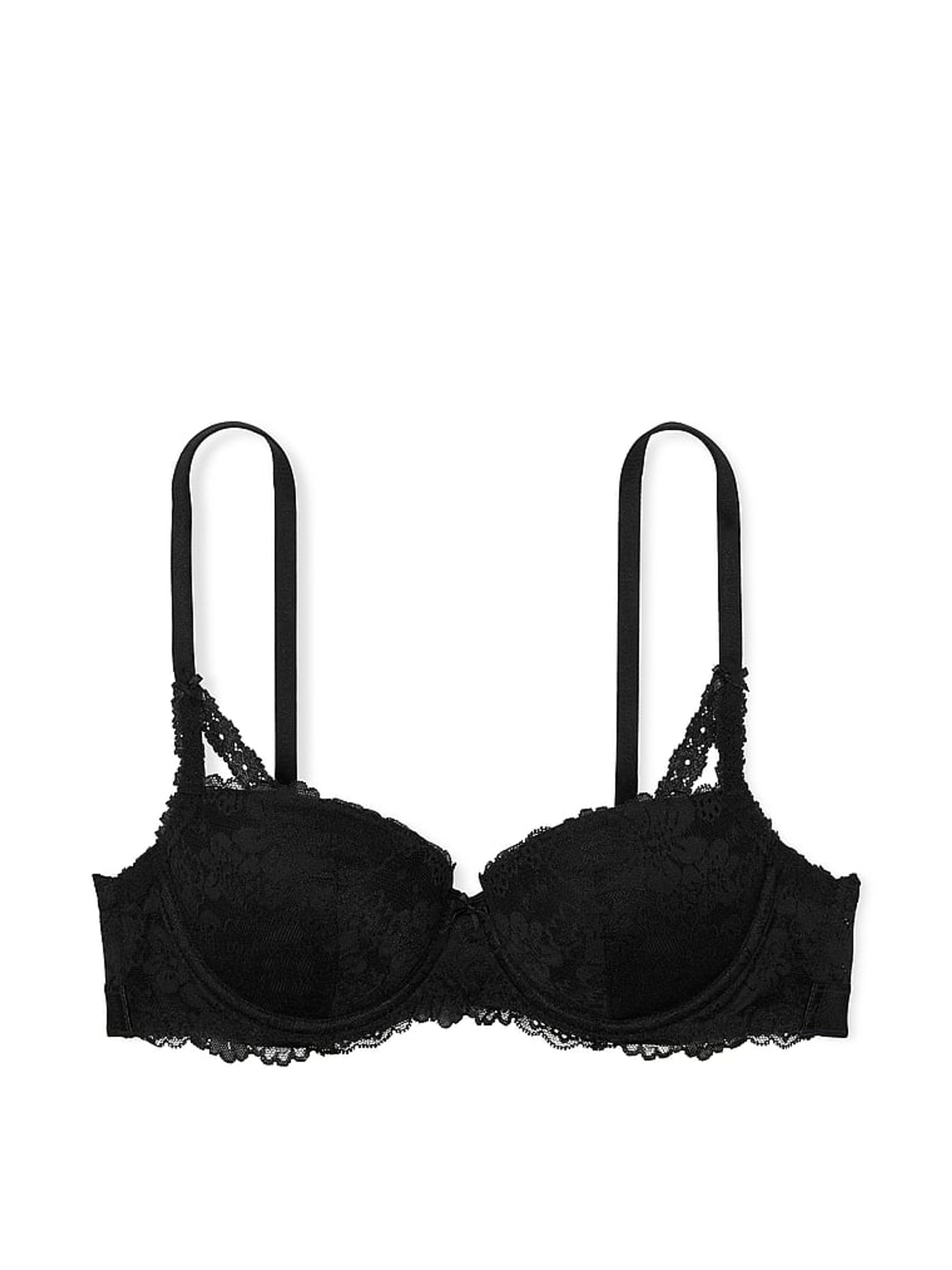 Black Lace Push Up Balcony Bra - Image 3 of 3