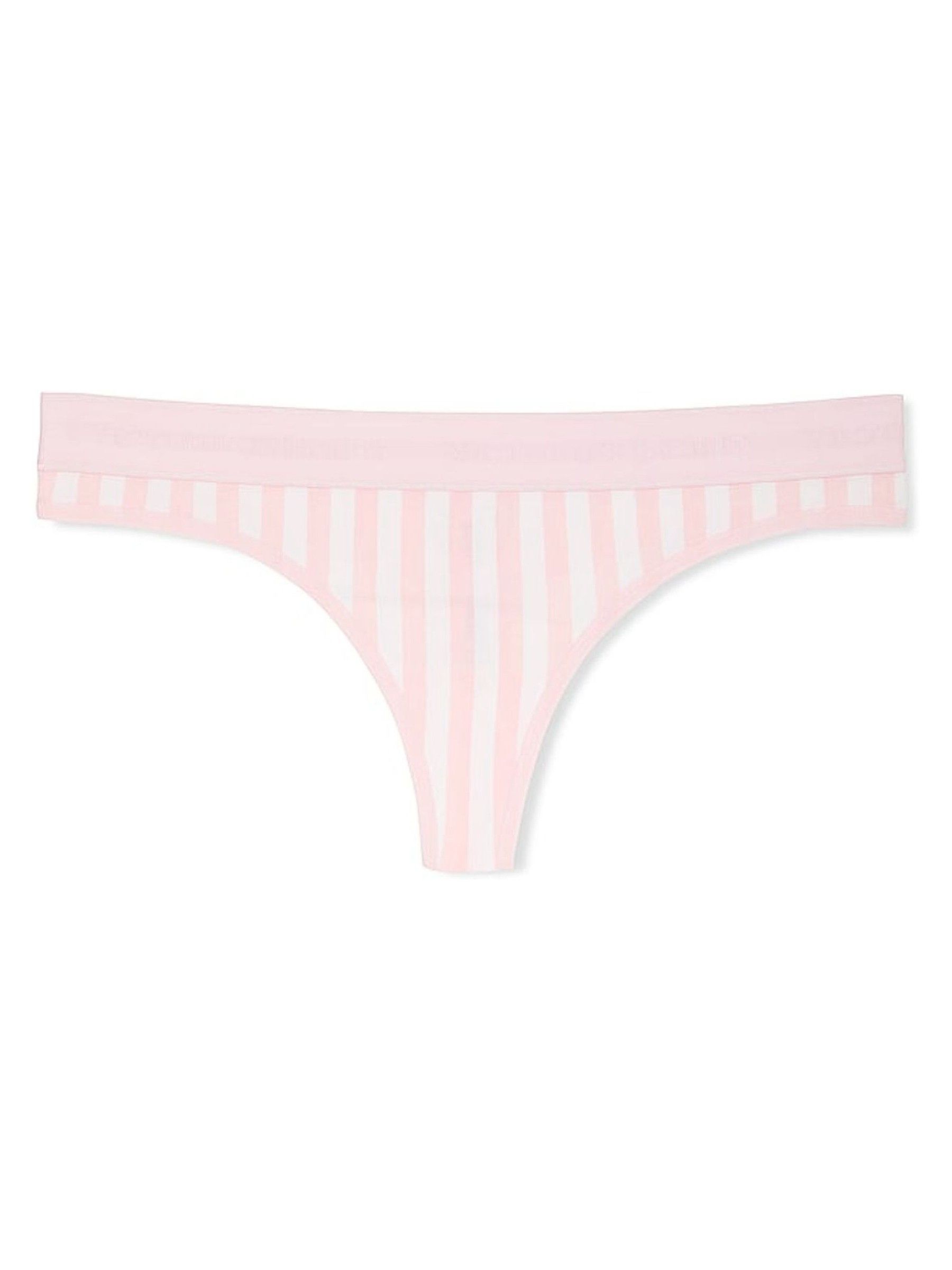 Pretty Blossom Pink Stripe Thong Logo Knickers - Image 3 of 3