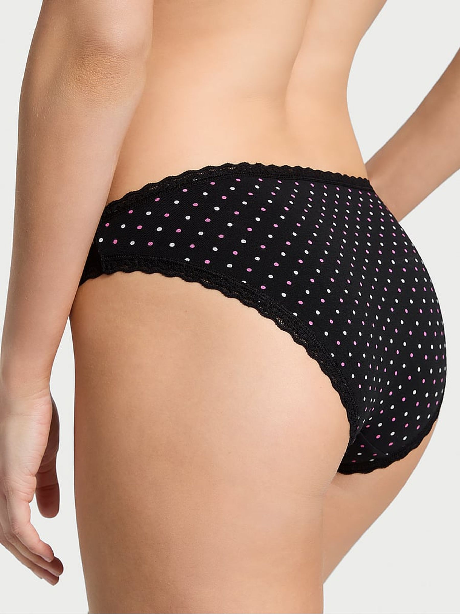 Black Dots Bikini Lace Trim Knickers - Image 2 of 3