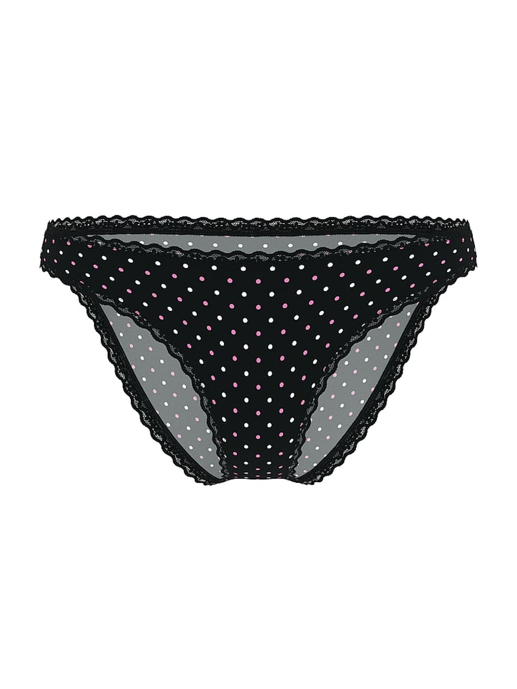 Black Dots Bikini Lace Trim Knickers - Image 3 of 3