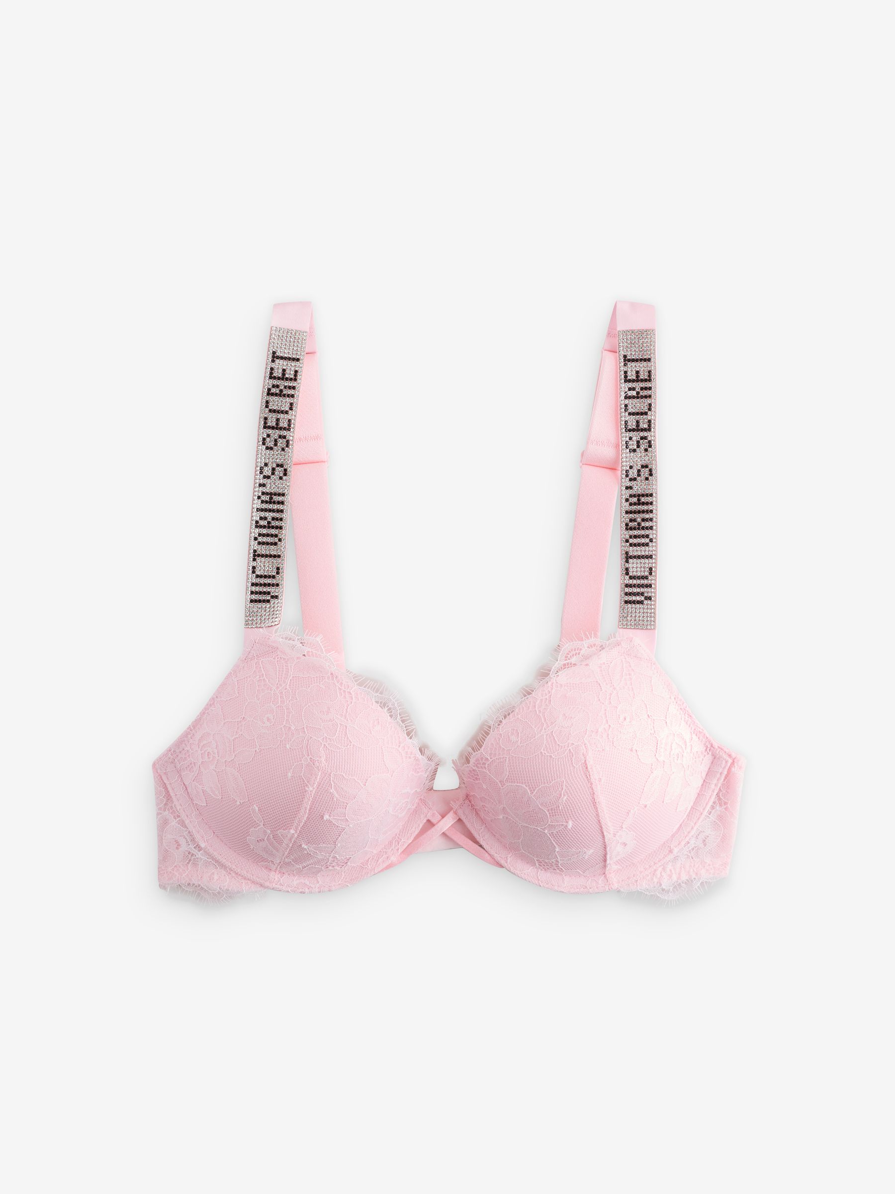 Angel Pink Push Up Shine Strap Lace Bra | Victoria's Secret UK