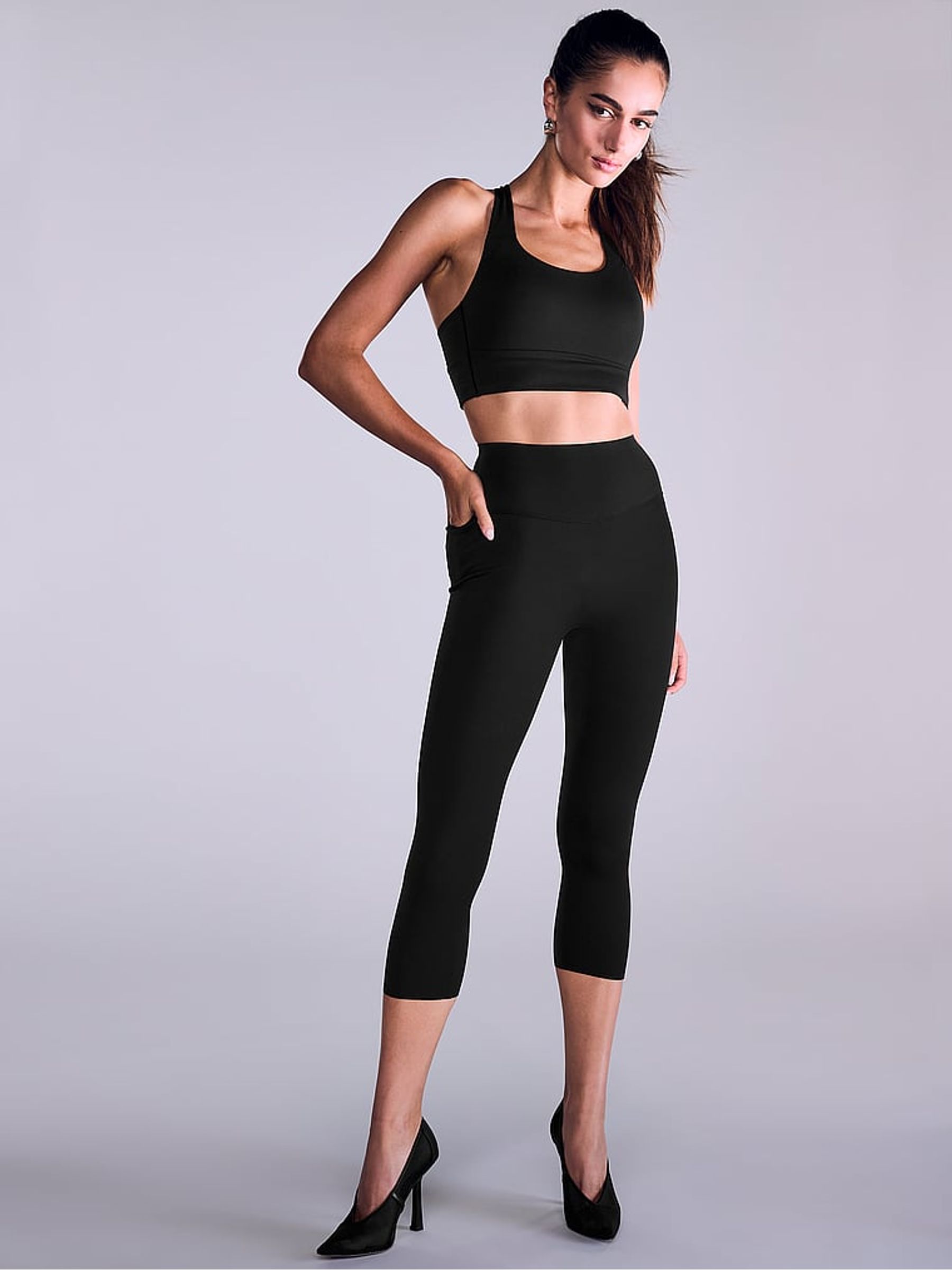 Black Elevate™ Capri Leggings - Image 3 of 4