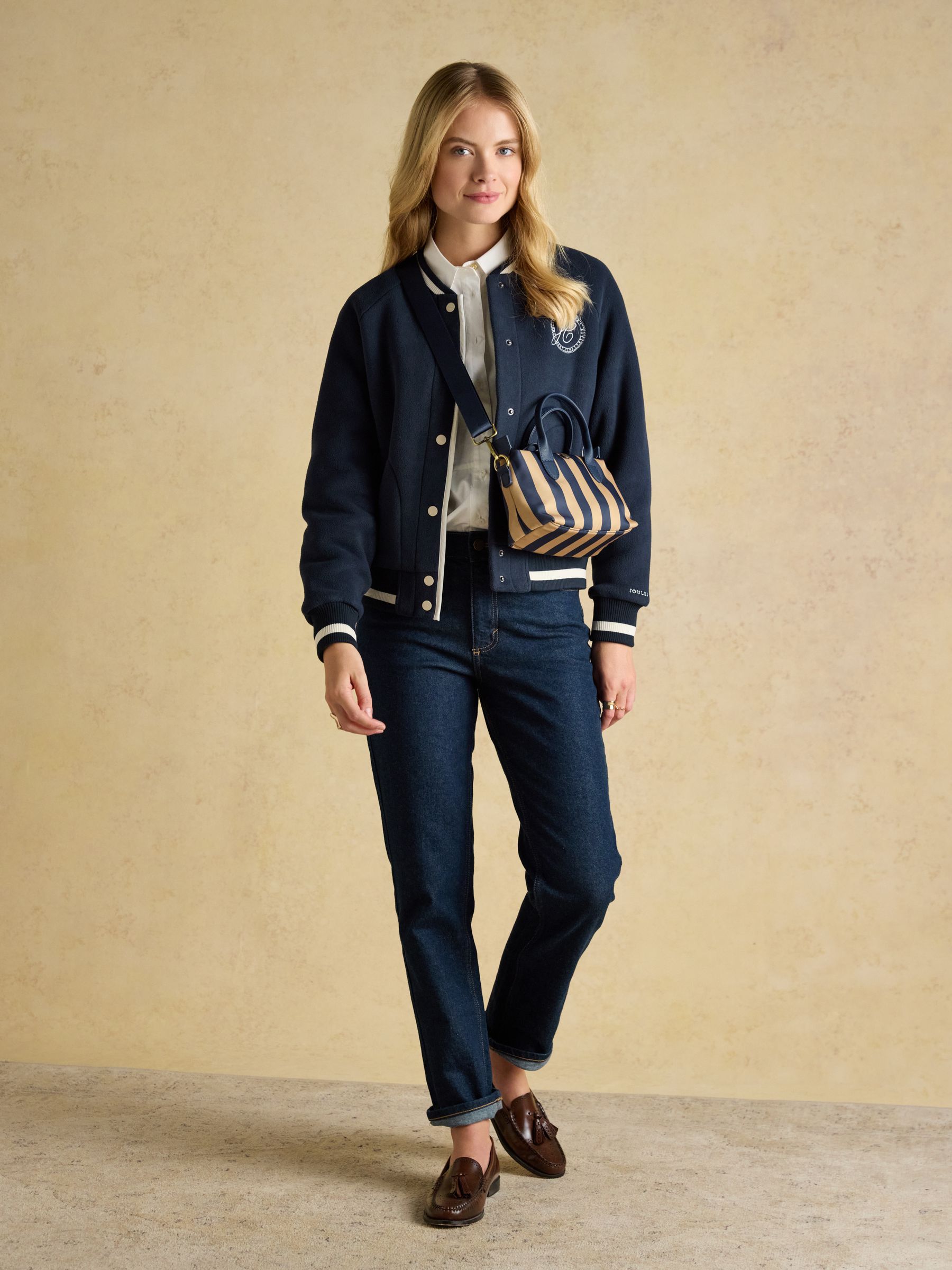 Edie Brown/Navy Crossbody Bag - Image 3 of 7