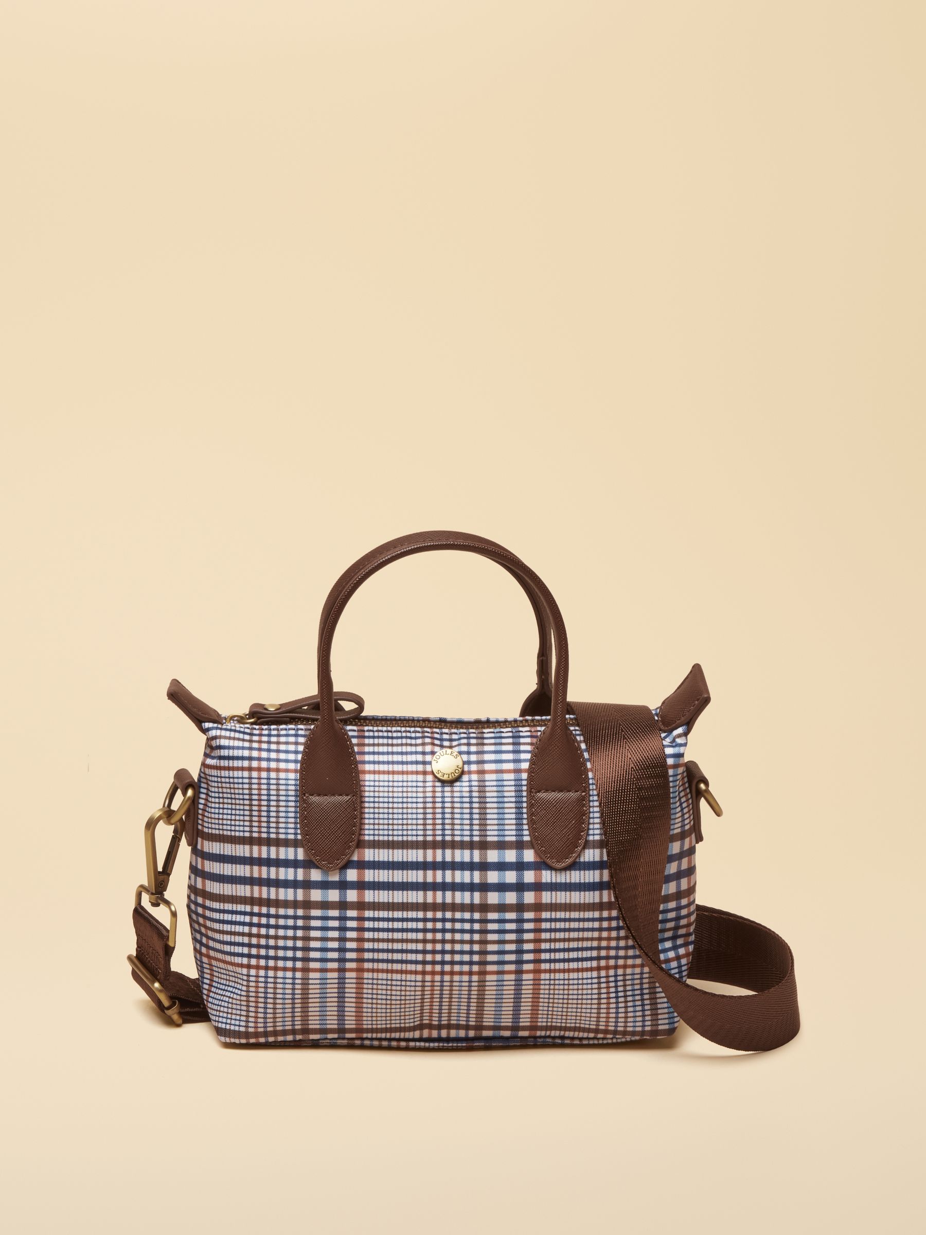 Edie Multi Ecru Check Crossbody Bag - Image 1 of 8