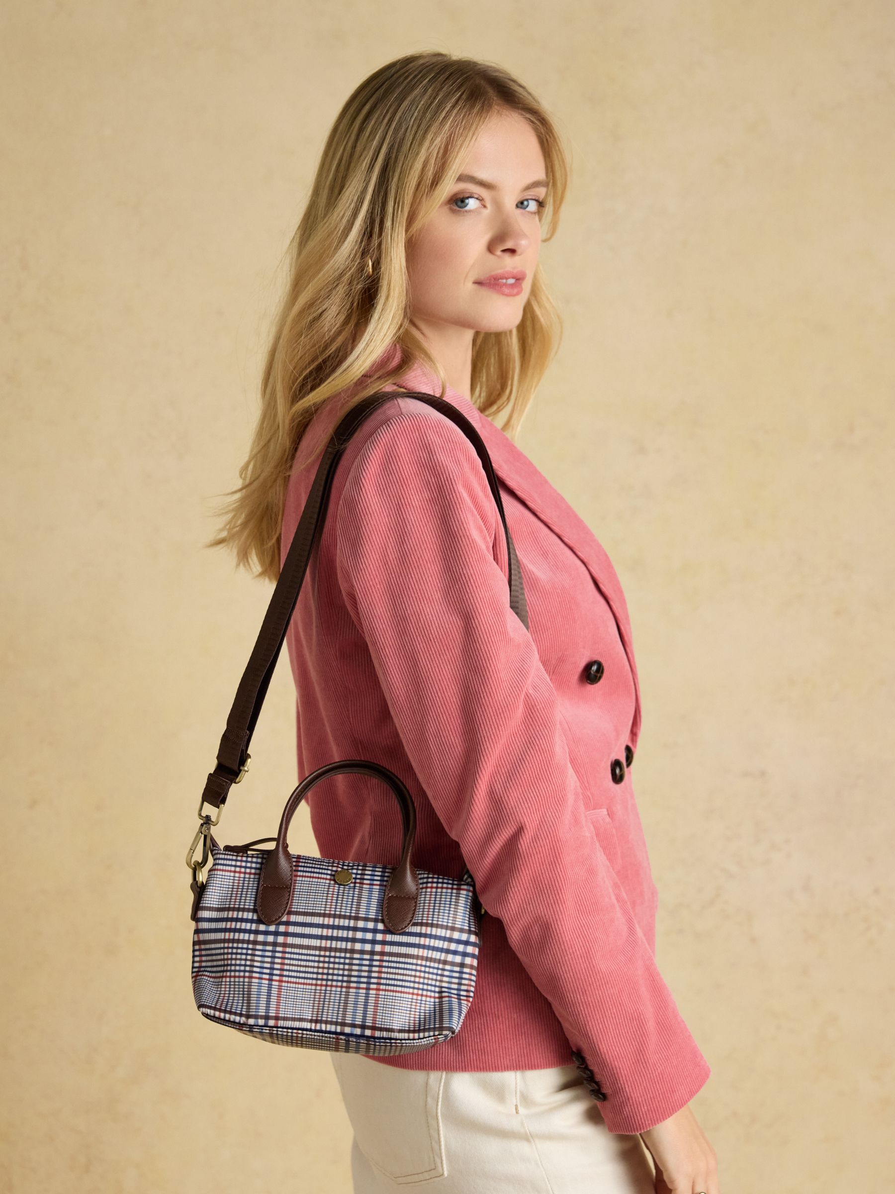 Edie Multi Ecru Check Crossbody Bag - Image 2 of 8