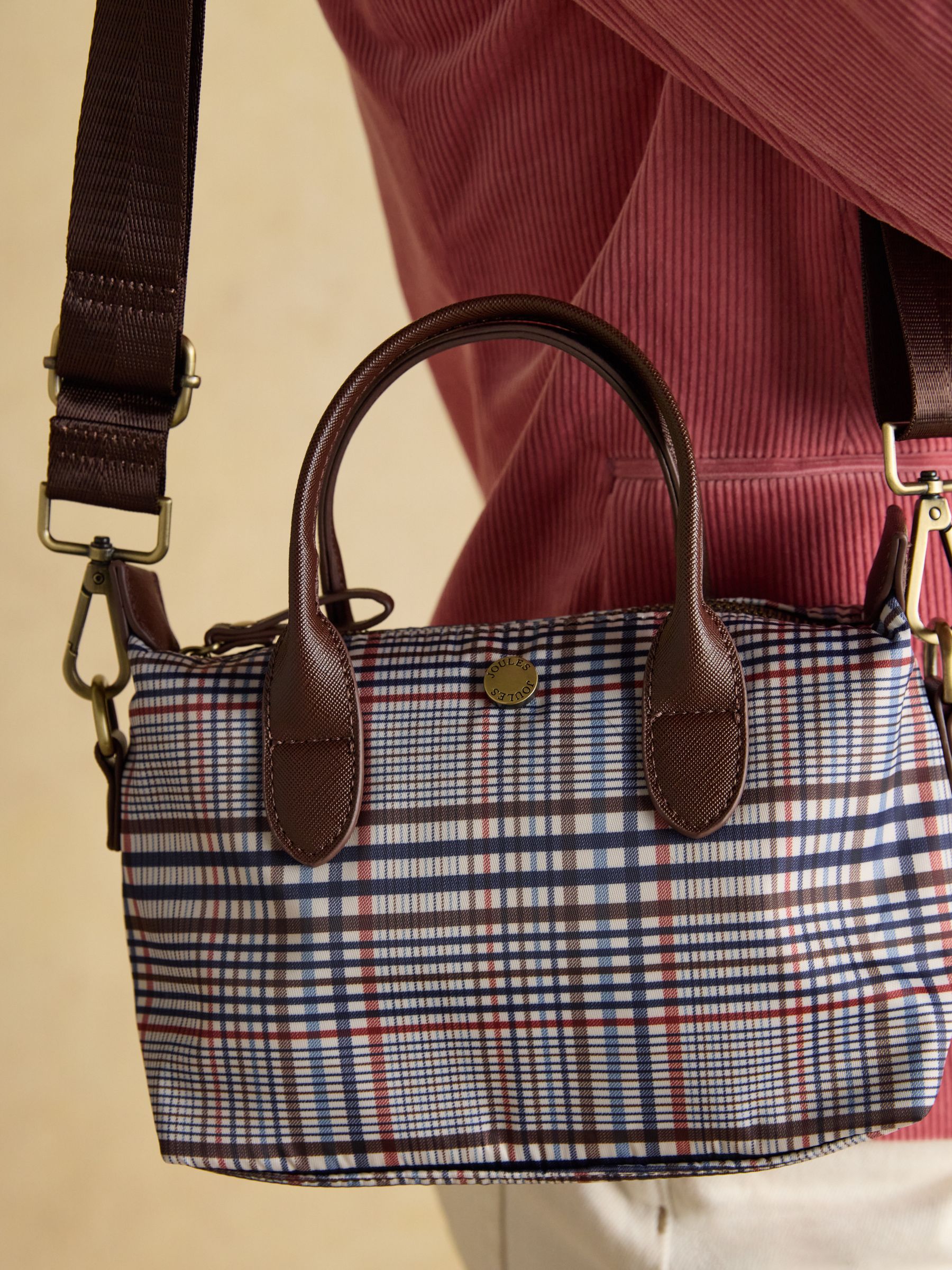 Edie Multi Ecru Check Crossbody Bag - Image 3 of 8