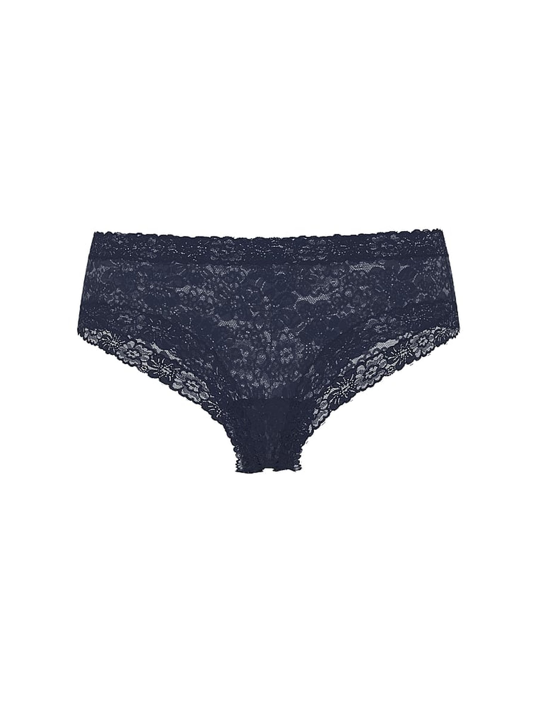 Noir Navy Blue Cheeky Floral Lace Knickers - Image 3 of 3