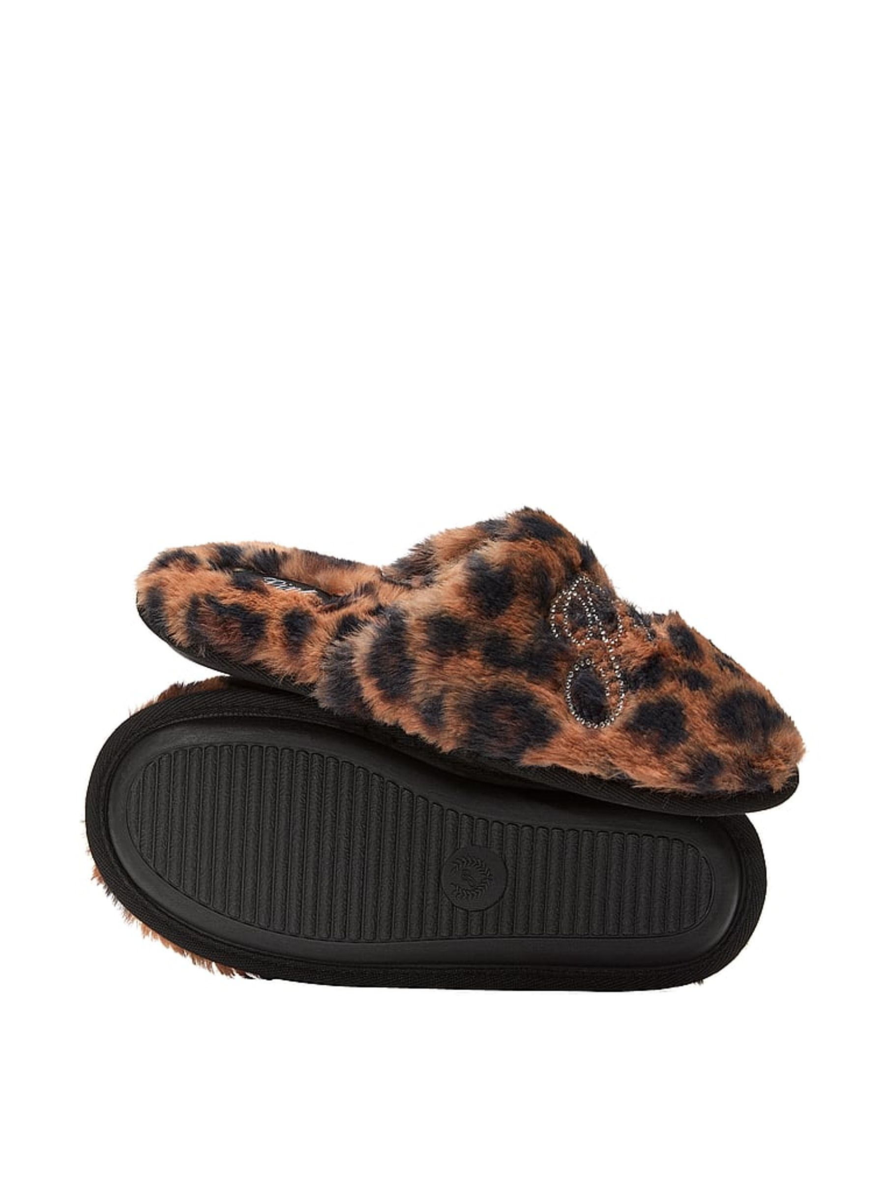 Brown Leopard Faux Fur Slippers - Image 2 of 2