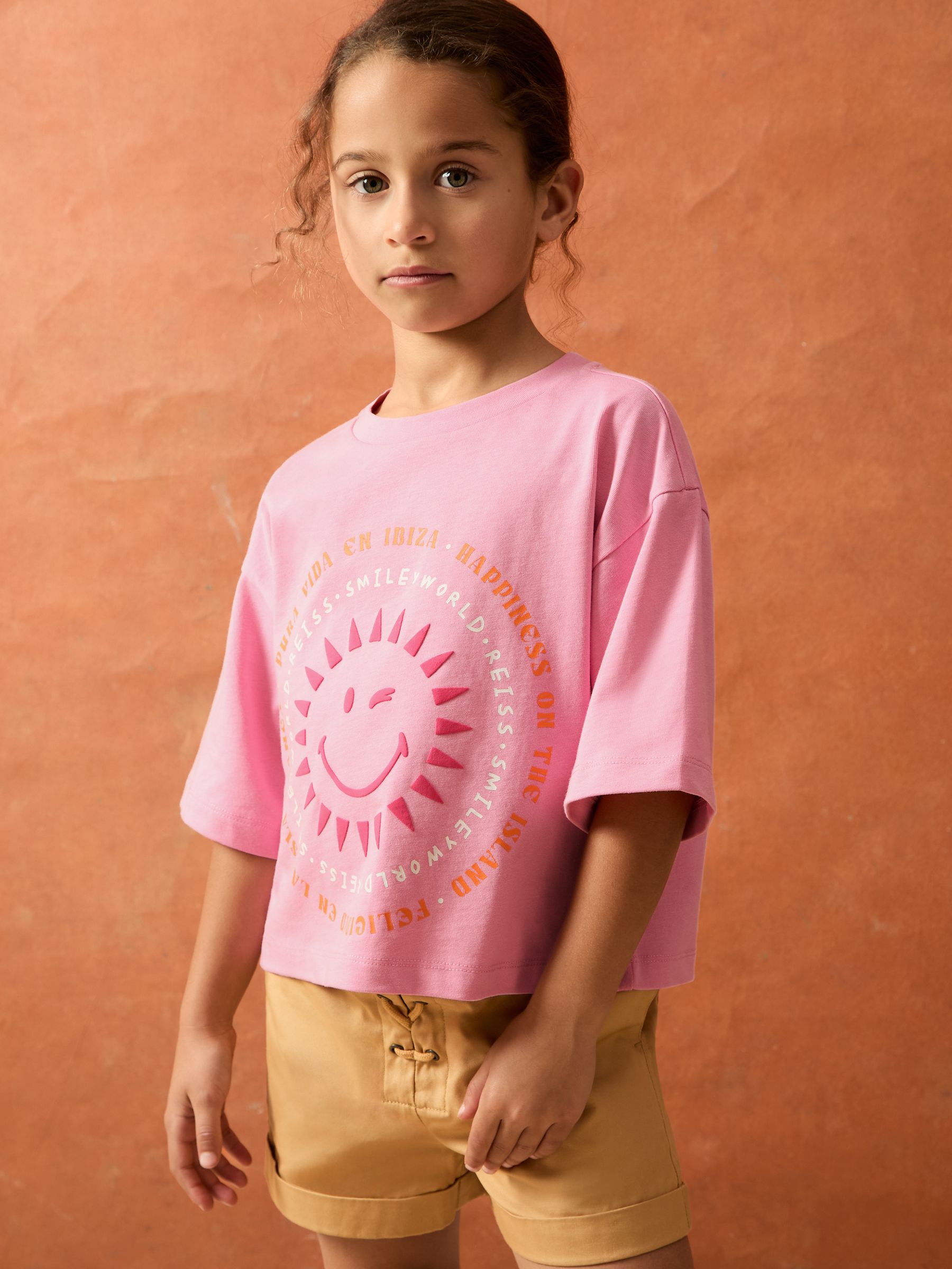 13-14 yrs SmileyWorld | Sun-Print T-Shirt in Pink - Image 3 of 5