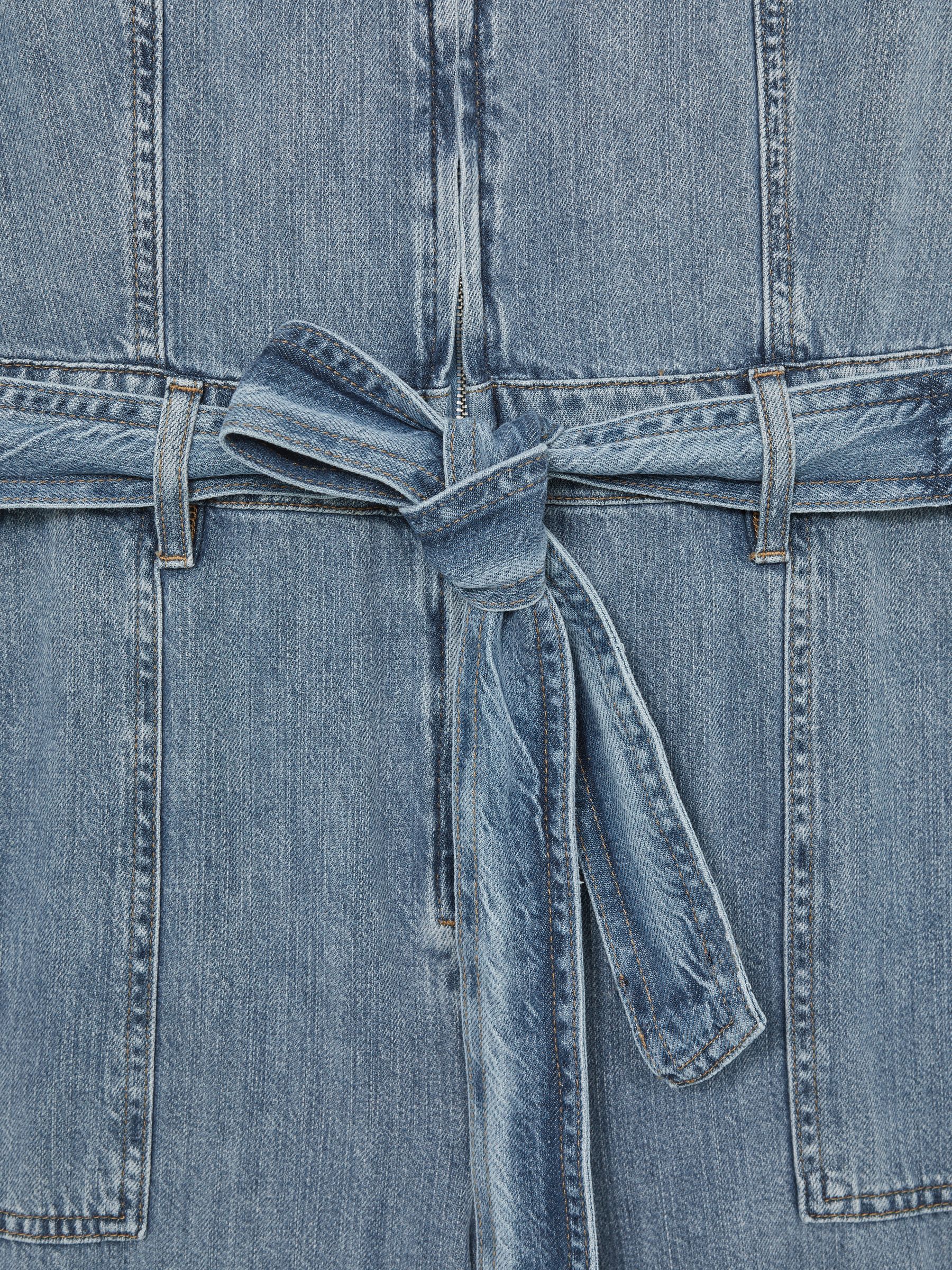 Good American Denim Wide-Leg Jumpsuit with Linen in Indigo Blue - image 5