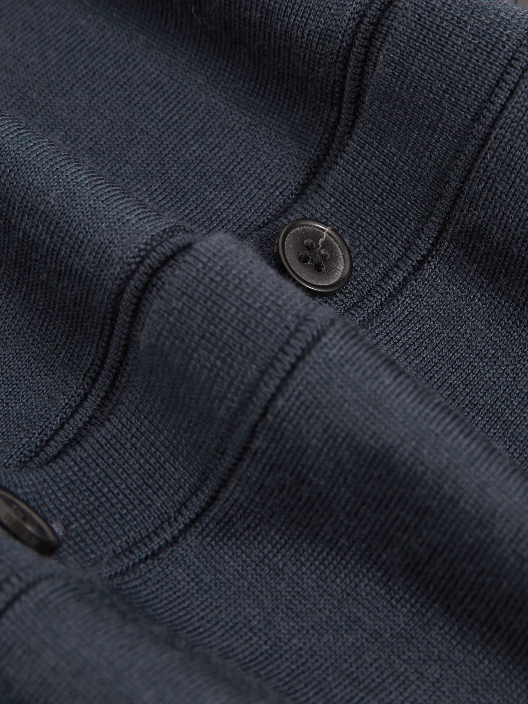 Merino Wool Button-Through Cardigan in Midnight Navy - Image 6 of 6