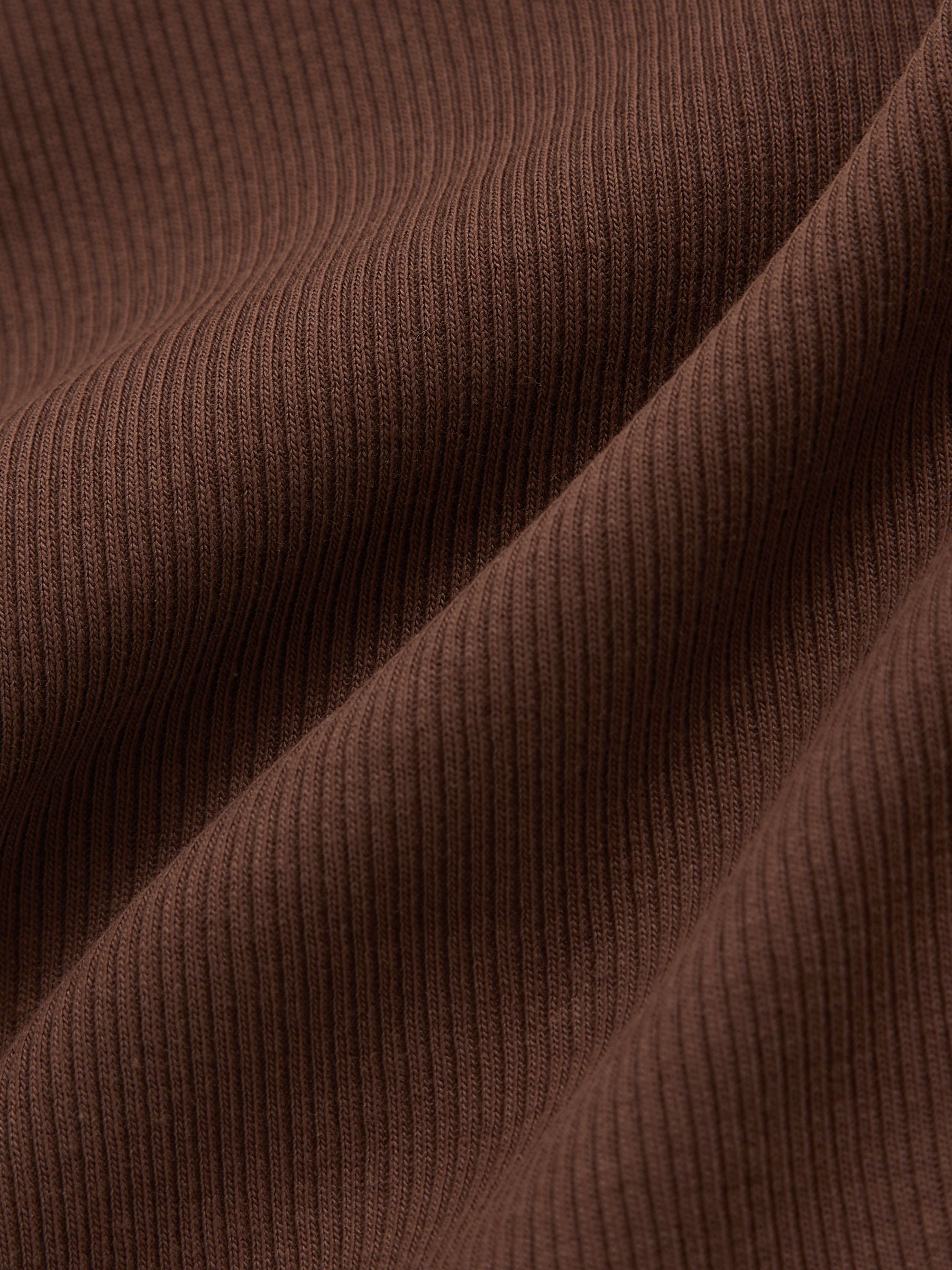 3-9 yrs Stretch-Cotton Ribbed Vest in Chocolate - Image 4 of 4