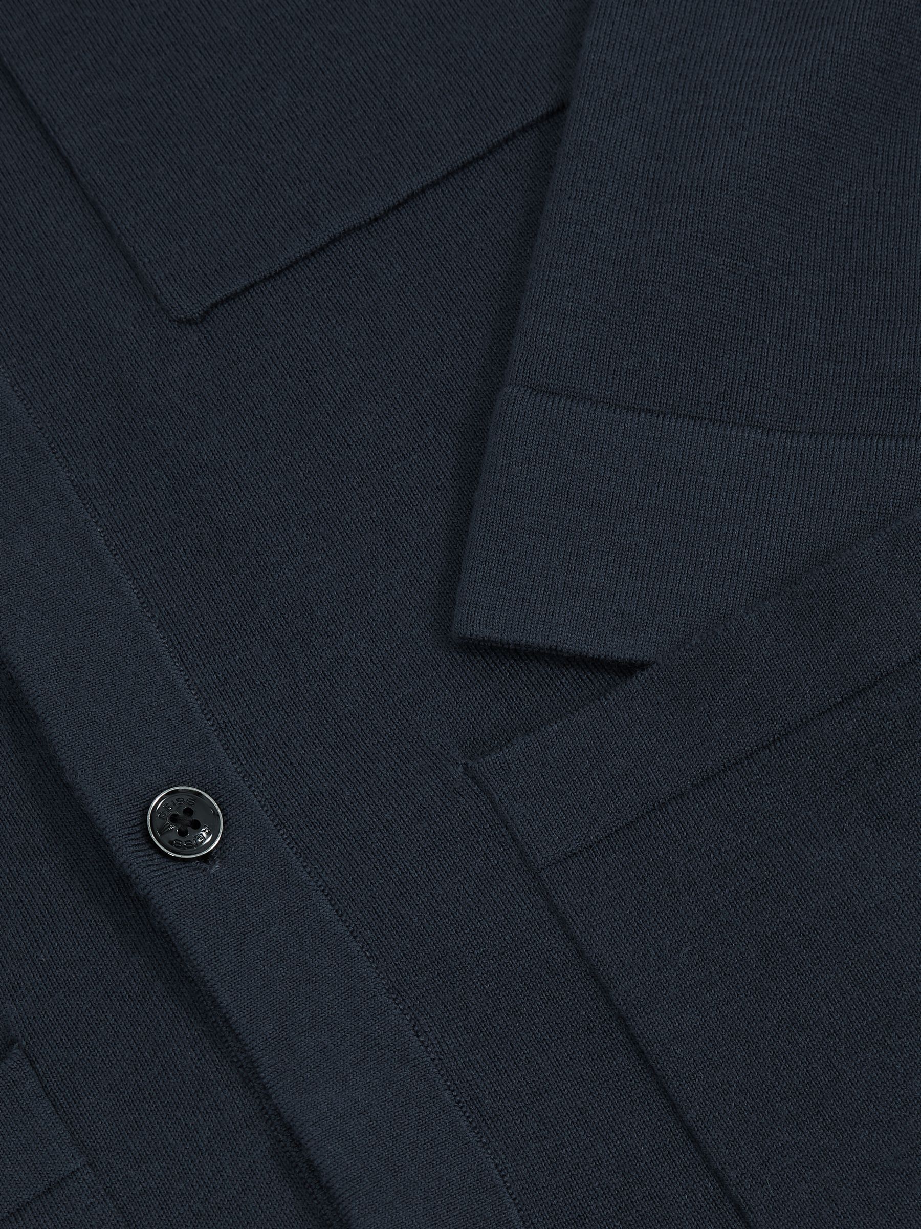 Merino Wool Button-Through Shirt in Midnight Navy - image 4