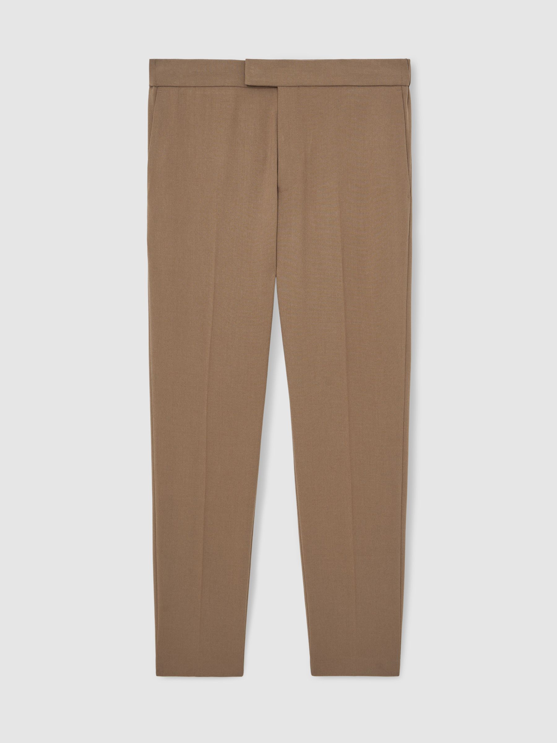 Stretch Slim Fit Drawstring Trousers in Camel - Image 2 of 7