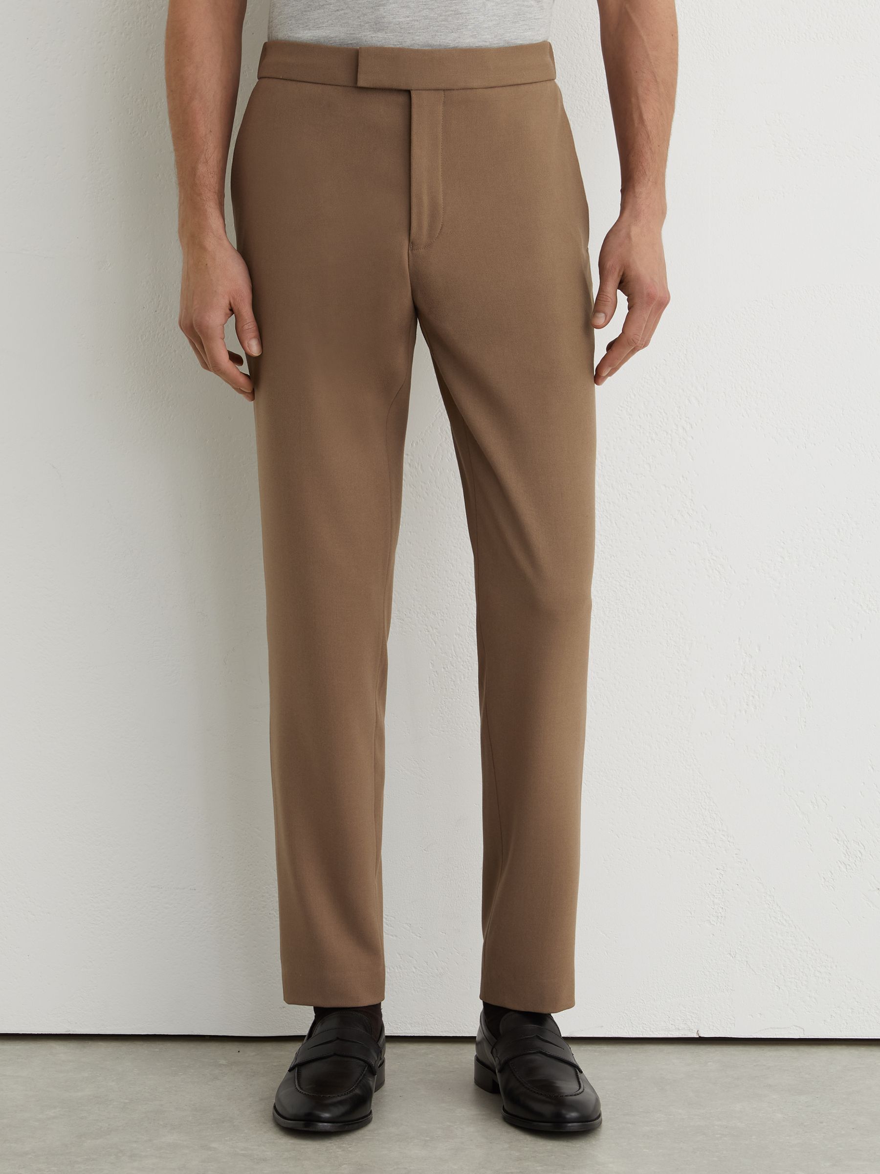 Stretch Slim-Fit Drawstring Trousers in Camel - image 4