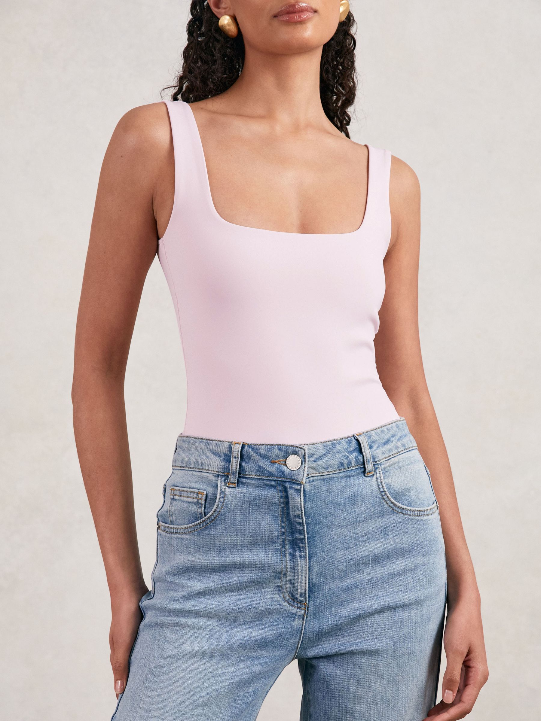 Good American Scuba Tank Bodysuit in Light Pink - Image 3 of 5