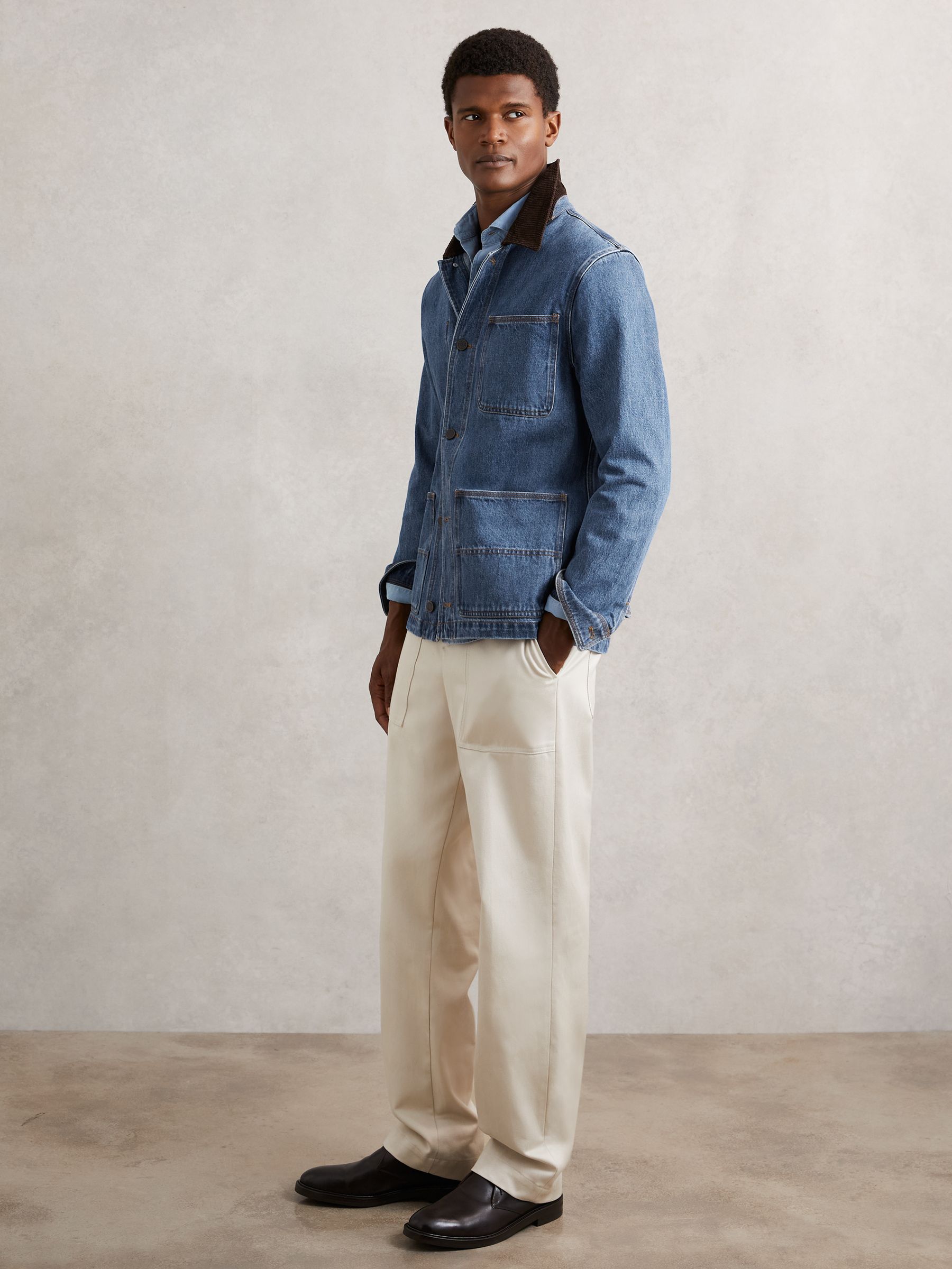 [CODE GRAPHY] CORDUROY COLLAR DENIM WORK ジャケット★24AW★ CODE GRAPHY] CORDUROY COLLAR DENIM WORK ジャケット☆24AW☆