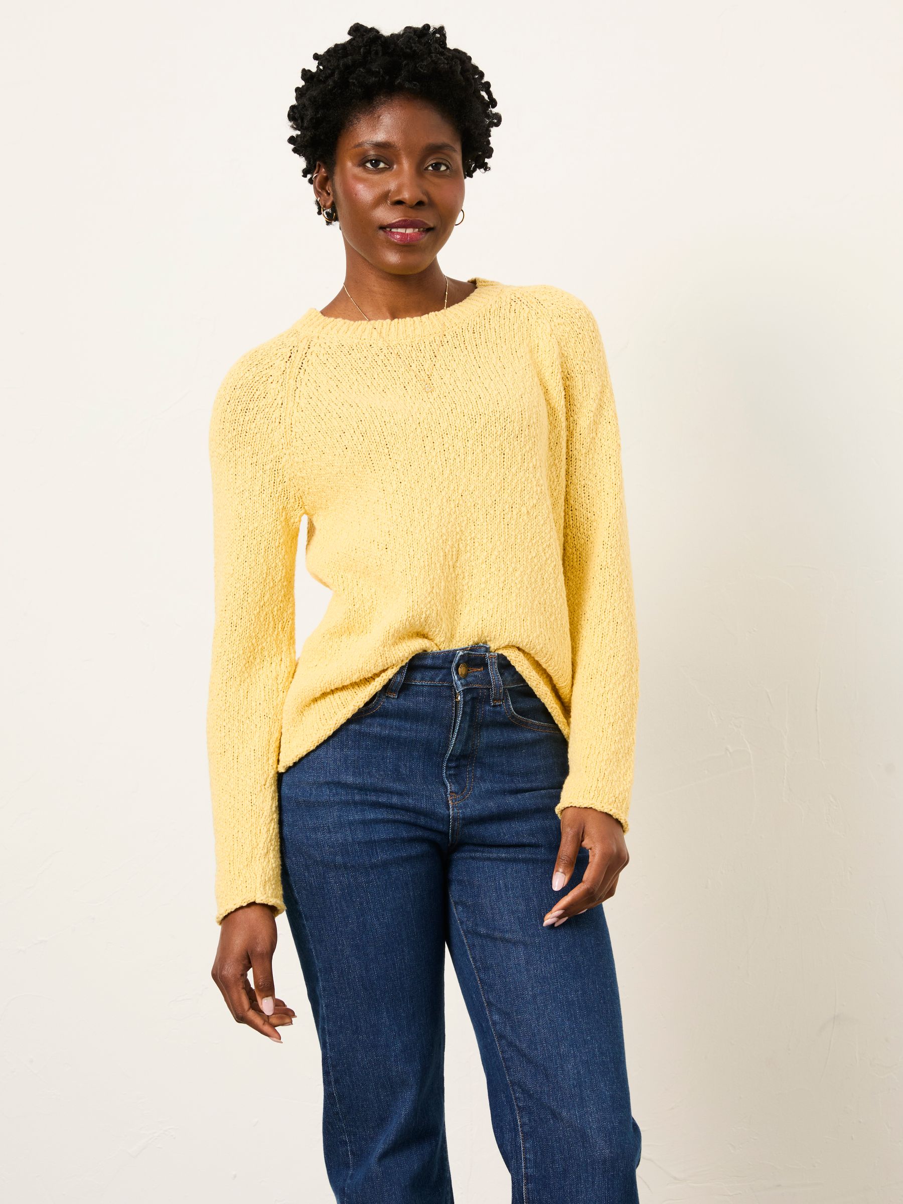 Sophia Yellow Knitted Slub Jumper - Image 1 of 5