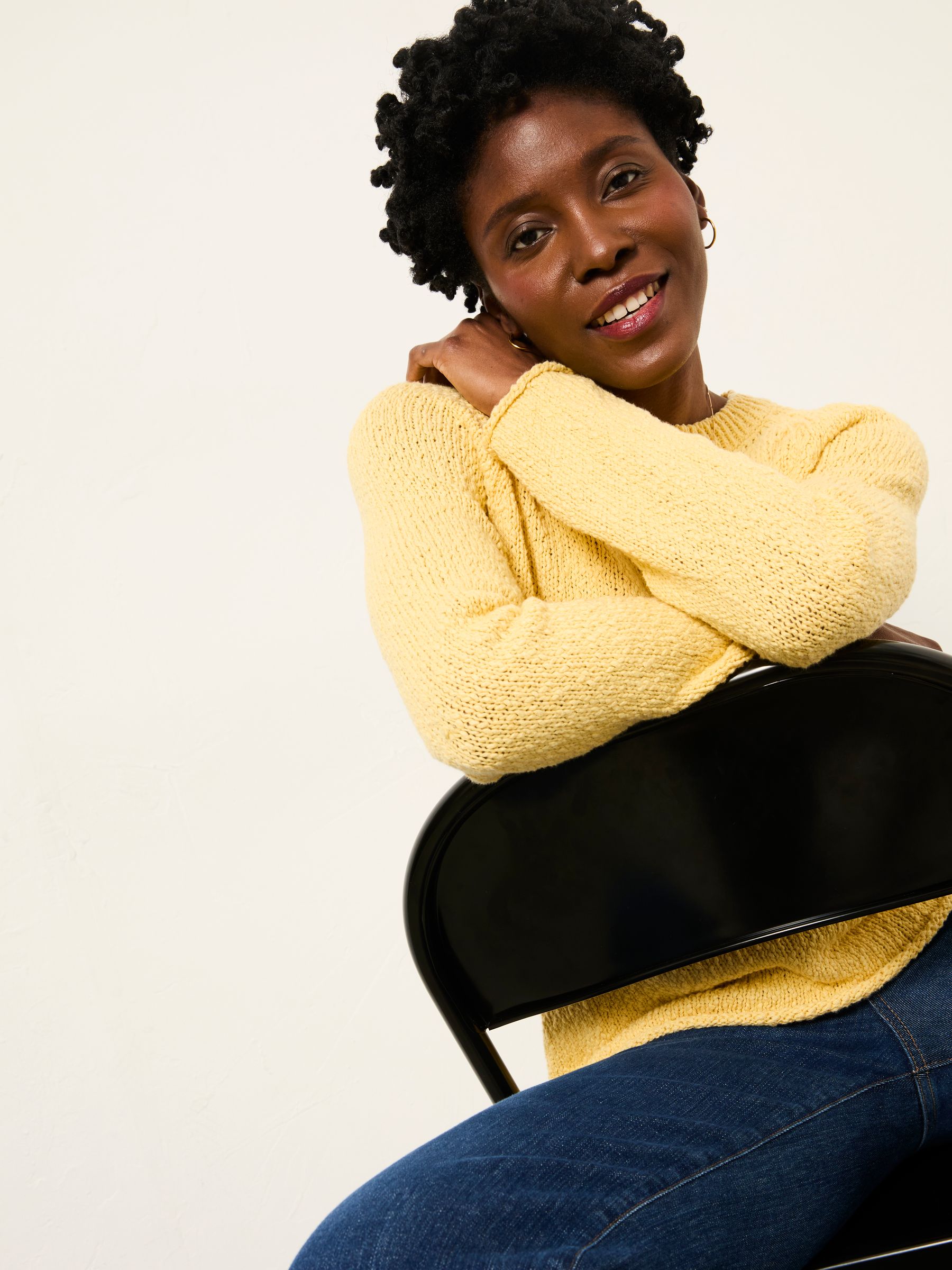 Sophia Yellow Knitted Slub Jumper - Image 4 of 5