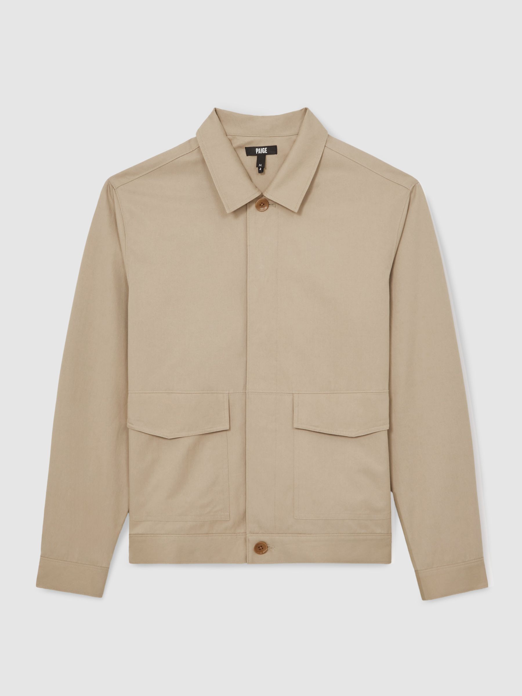 Paige Flap Pocket Worker Jacket in Beige - Image 2 of 7