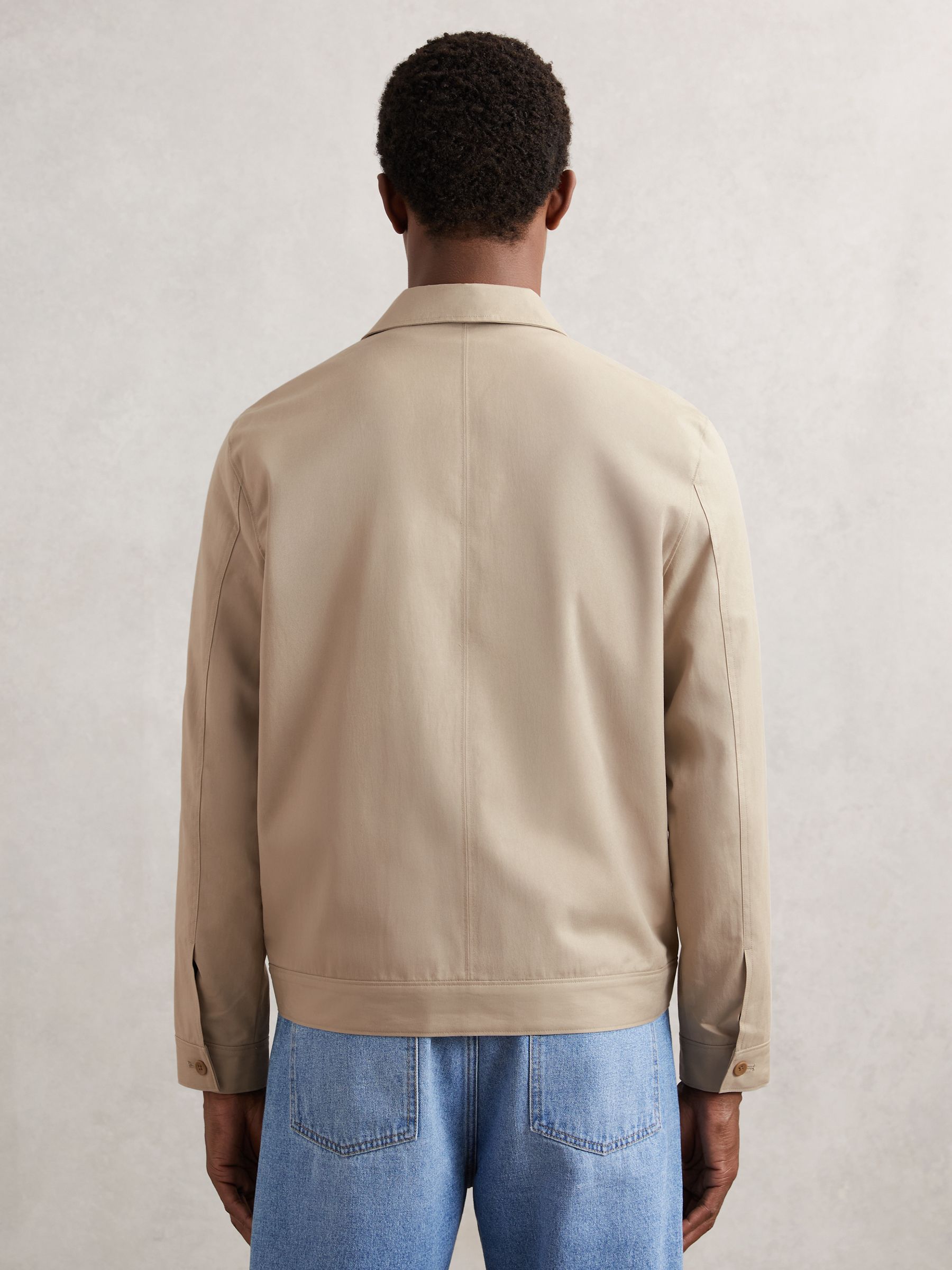 Paige Flap Pocket Worker Jacket in Beige - Image 5 of 7