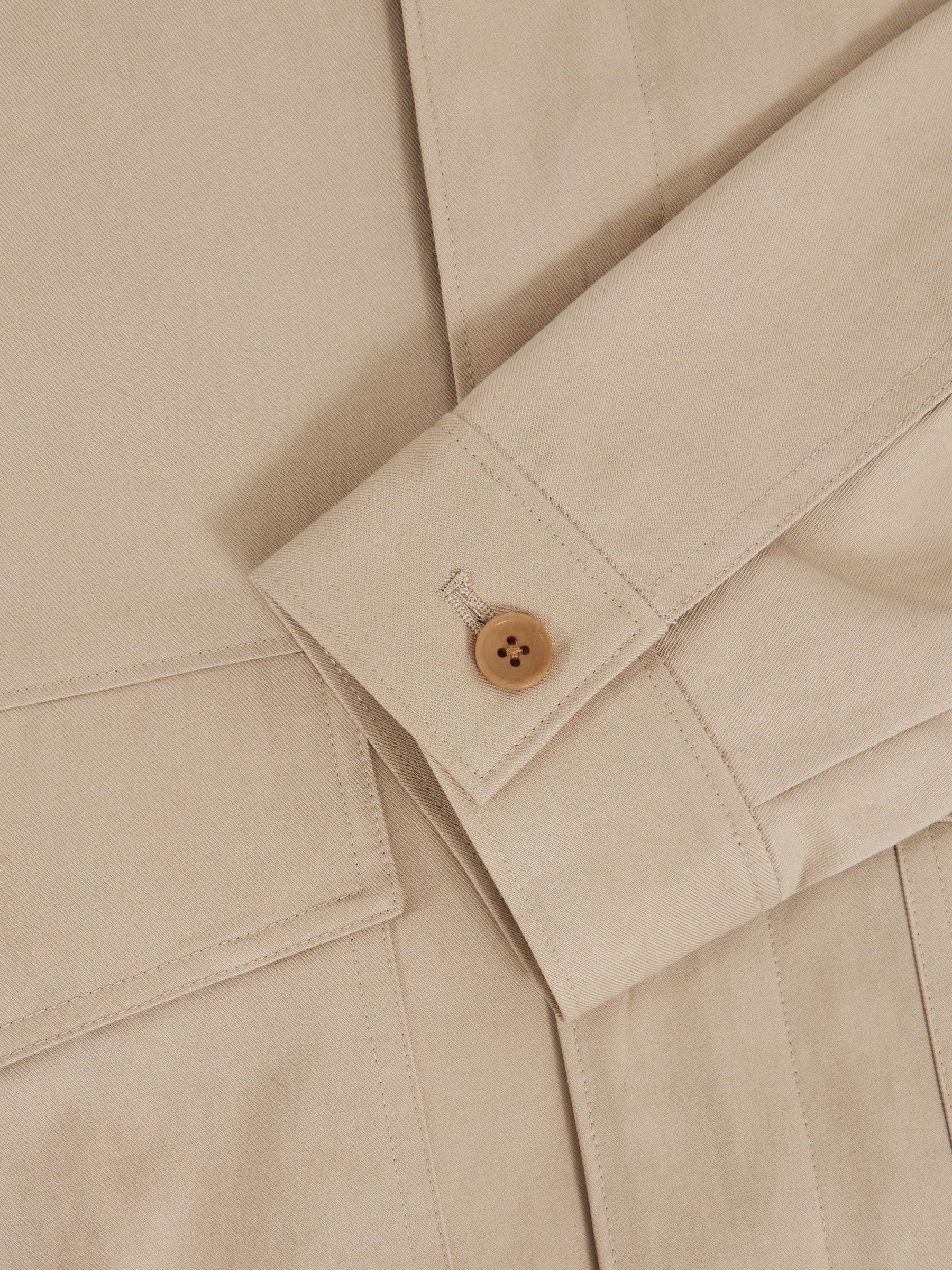 Paige Flap Pocket Worker Jacket in Beige - Image 7 of 7