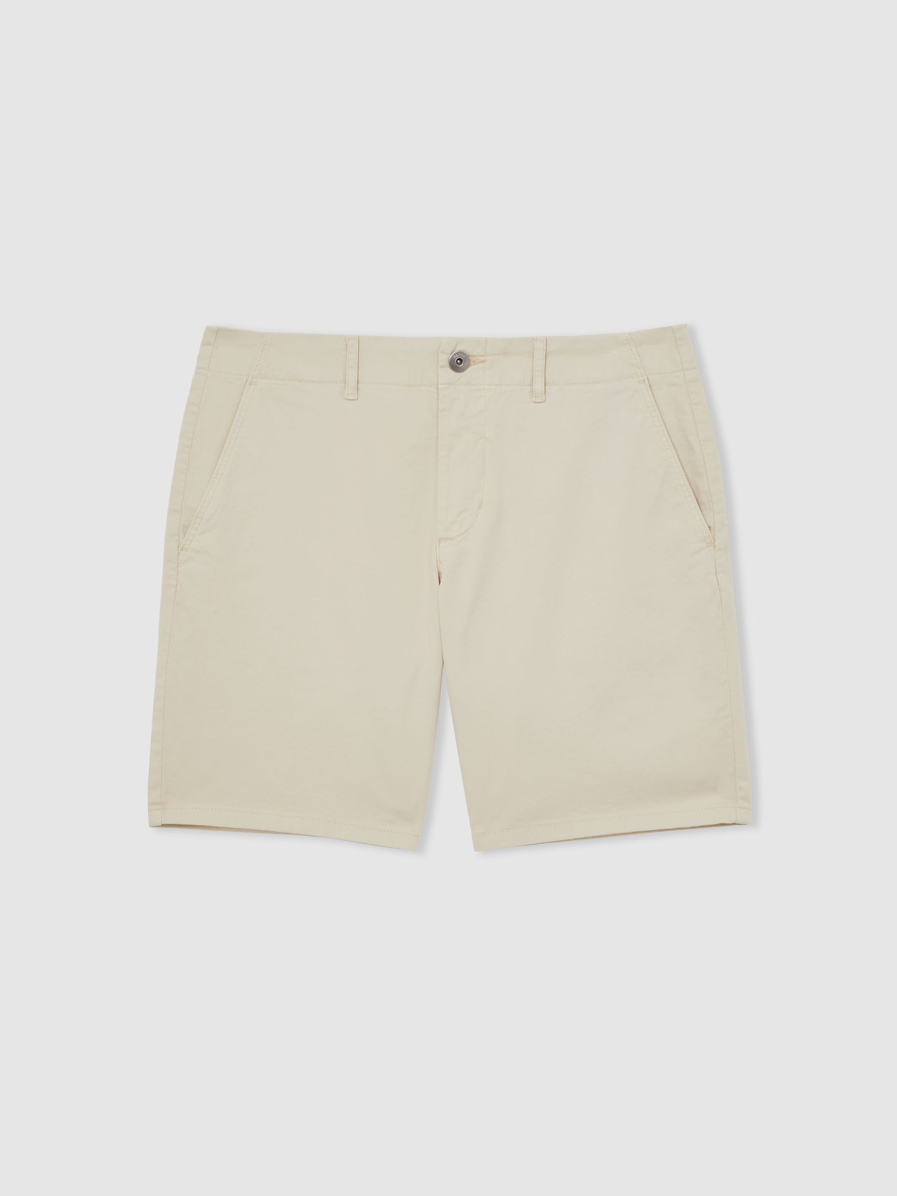 Paige Cotton Chino Shorts with Stretch in Cream - Image 2 of 6