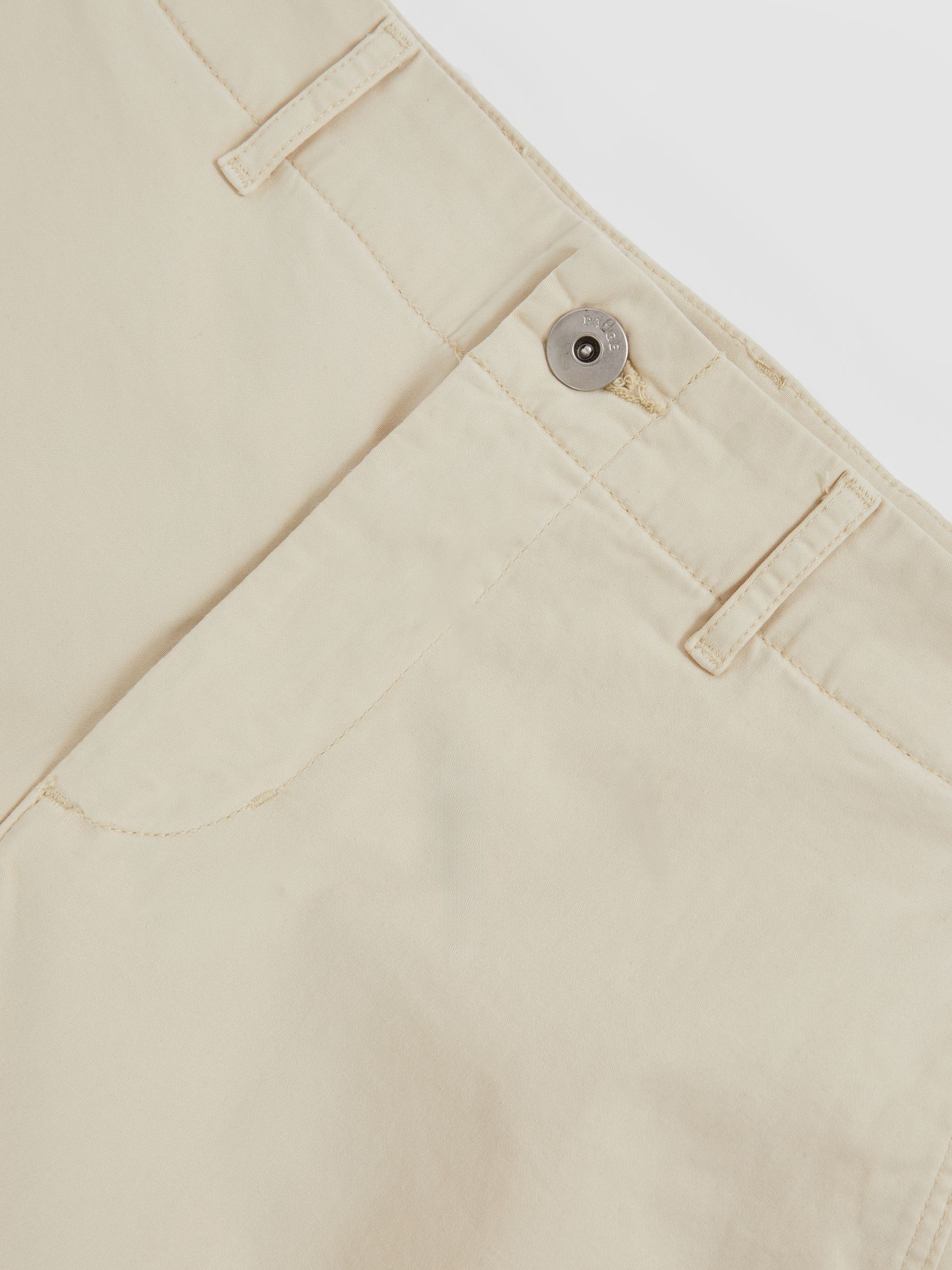 Paige Cotton Chino Shorts with Stretch in Cream - Image 6 of 6