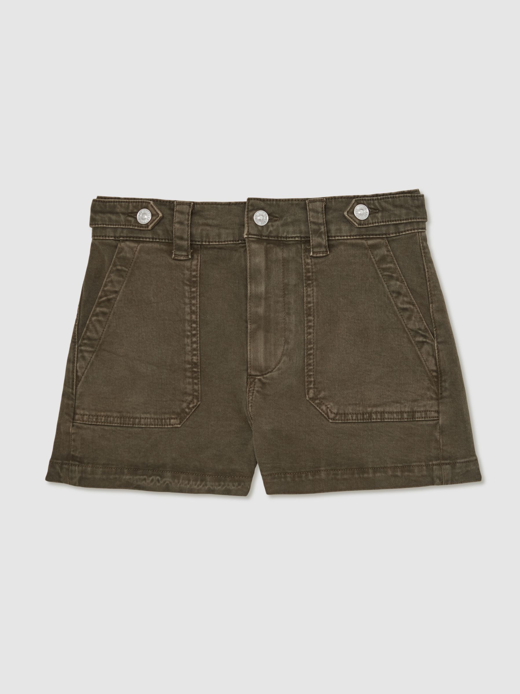 Paige Anessa Shorts in Khaki Green - Image 2 of 6
