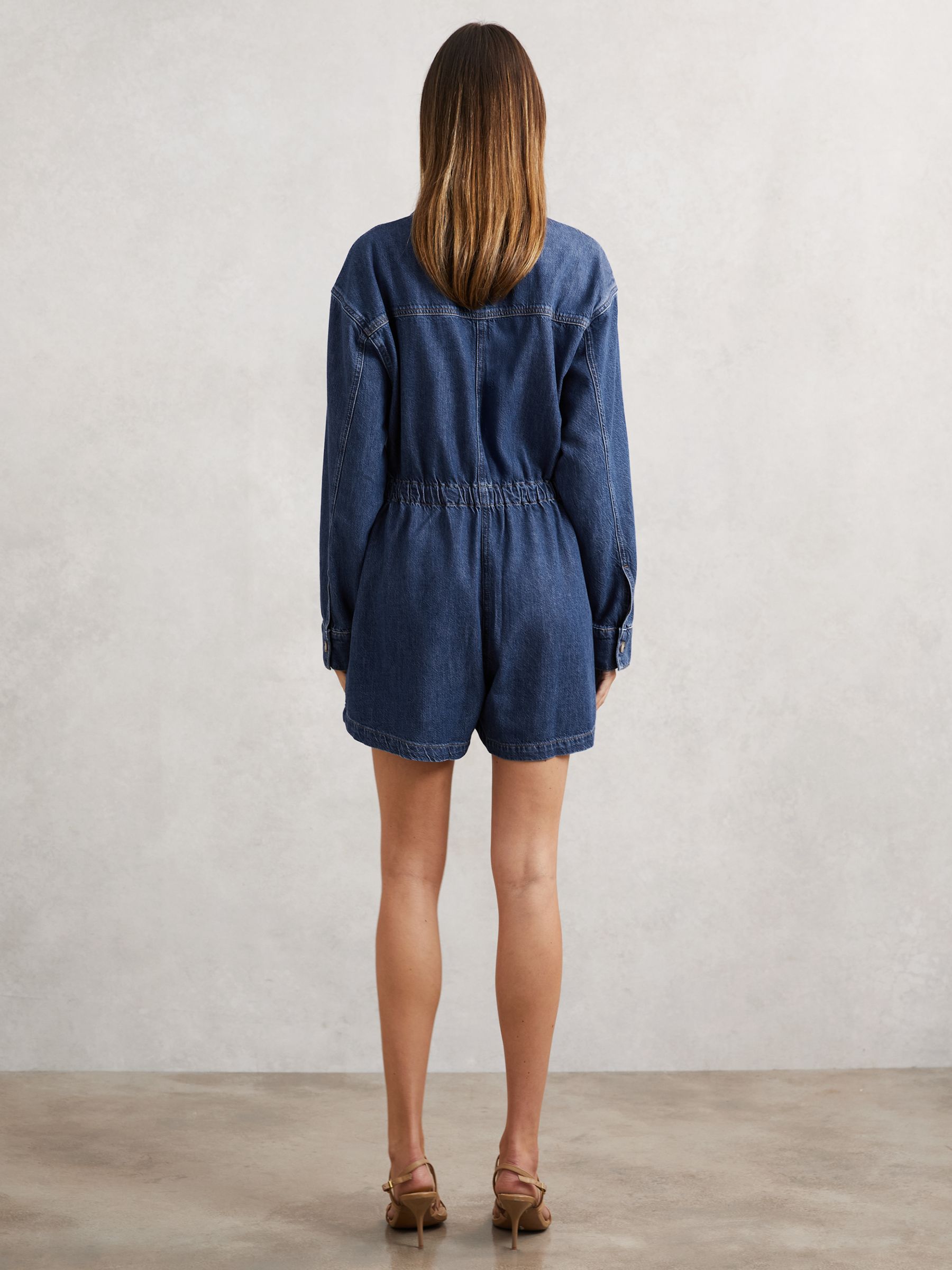 Madigan Romper Jumpsuit in Mid Blue - image 5