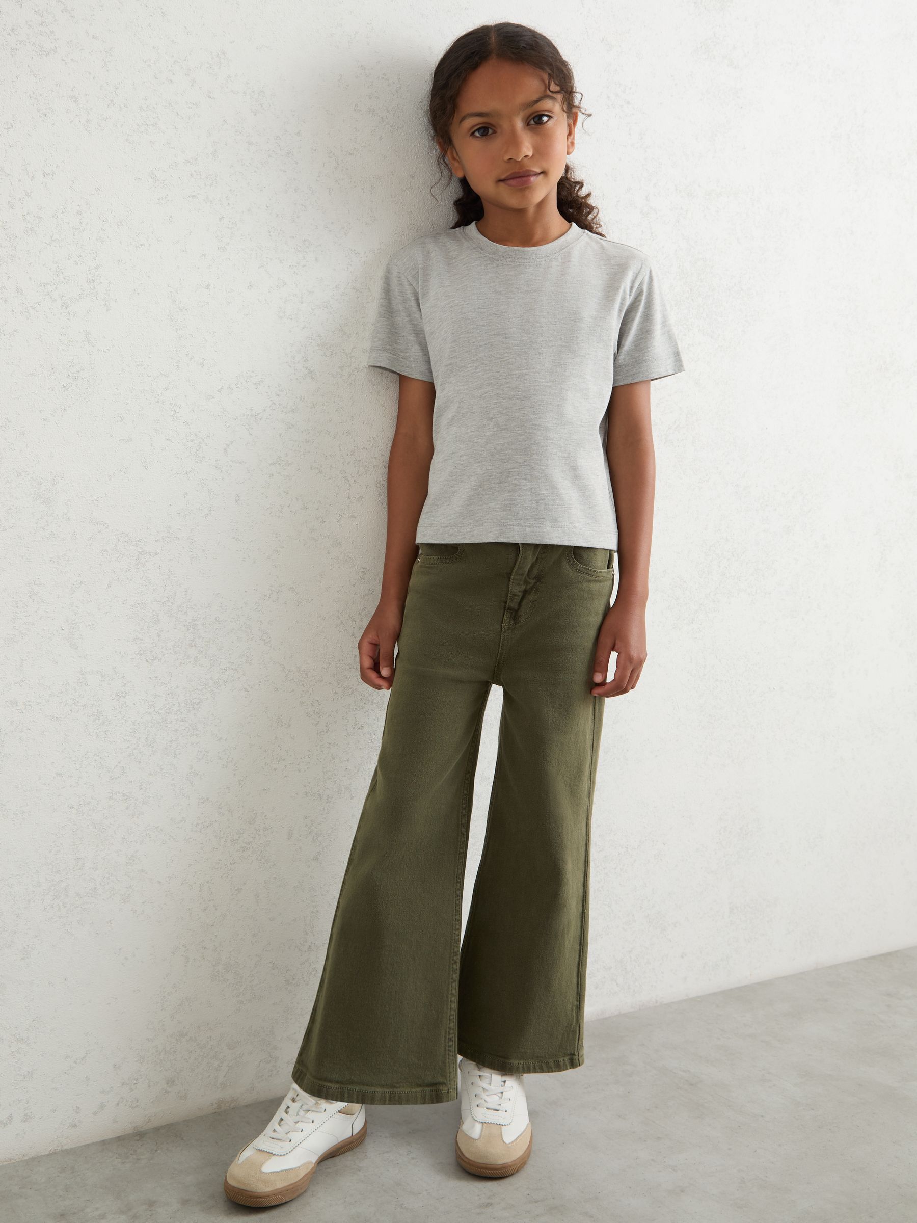 3-9 yrs Straight-Leg Mid-Rise Jeans in Khaki - Image 1 of 4