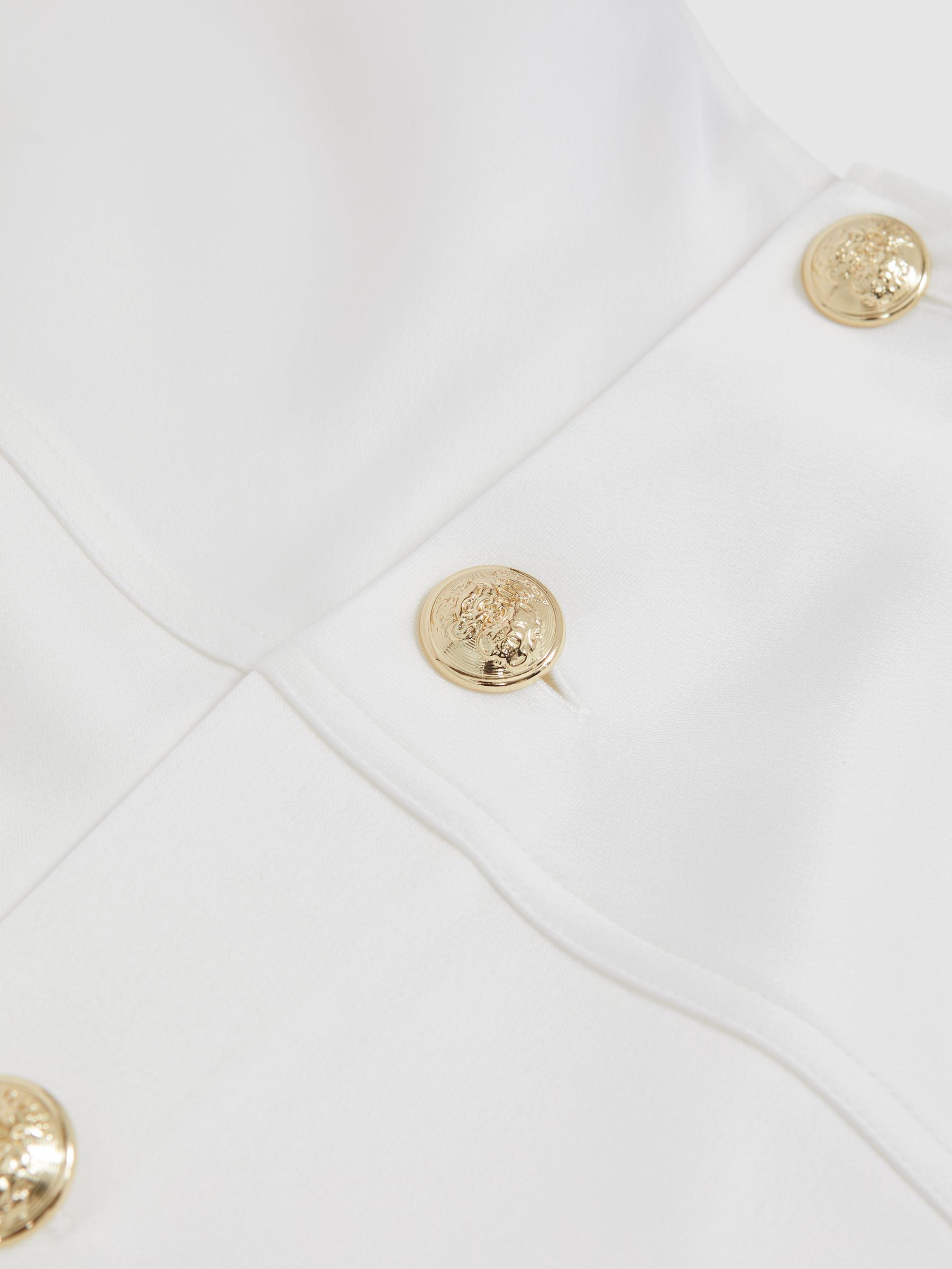 Satin Button-Back Long-Sleeve Top in Ivory - image 3
