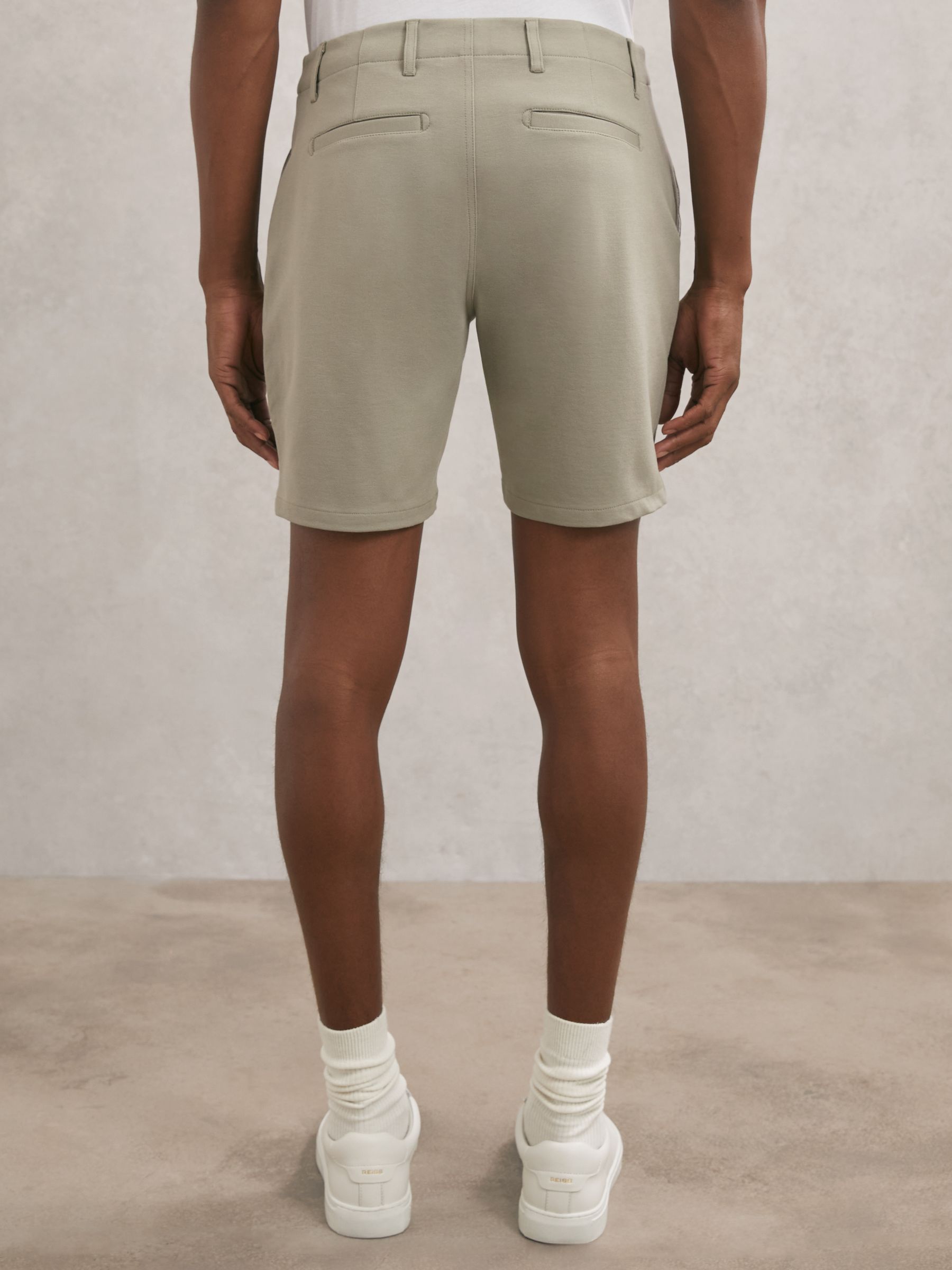 Paige Slim-Fit Stretch Shorts in Light Green - Image 4 of 5