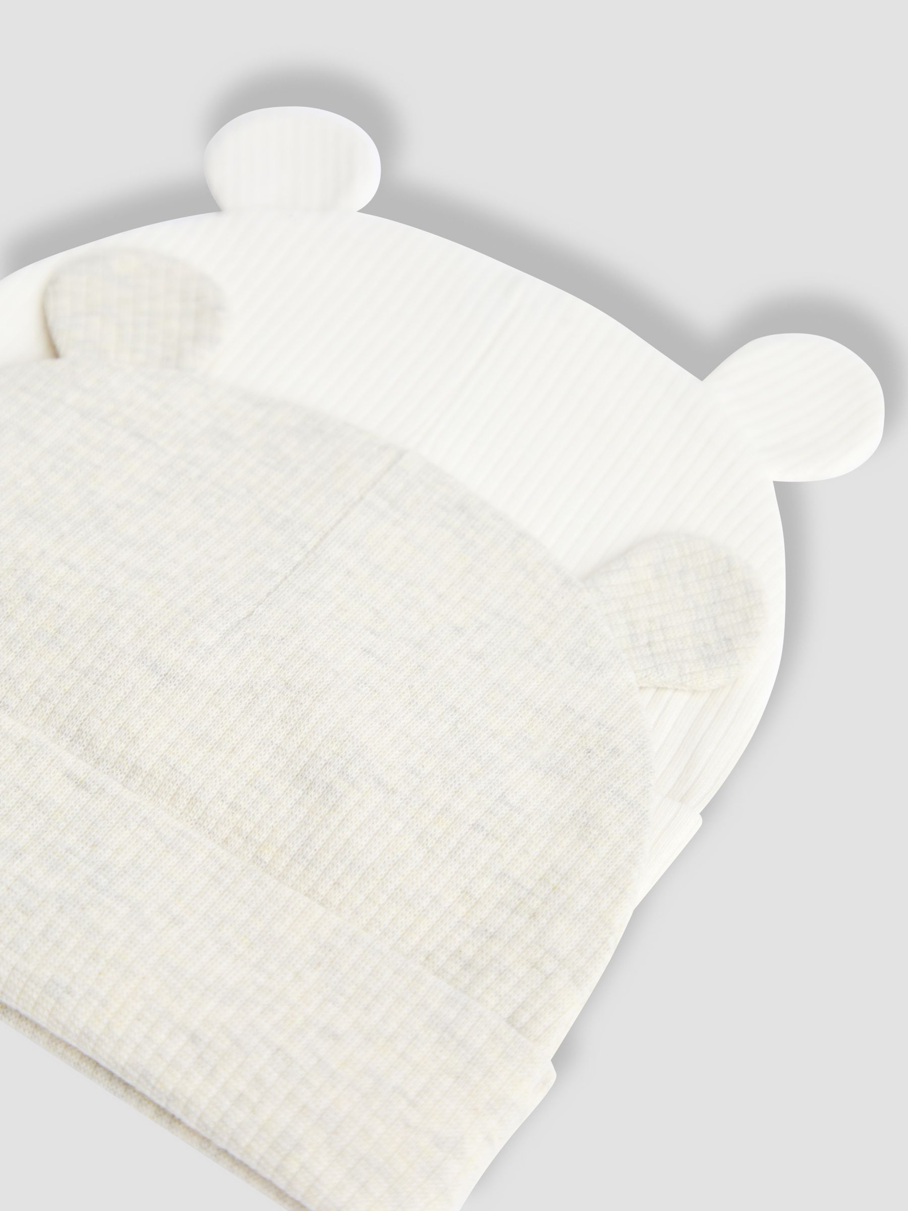 Cream 2- Pack Bear Ear Baby Hats - Image 6 of 6