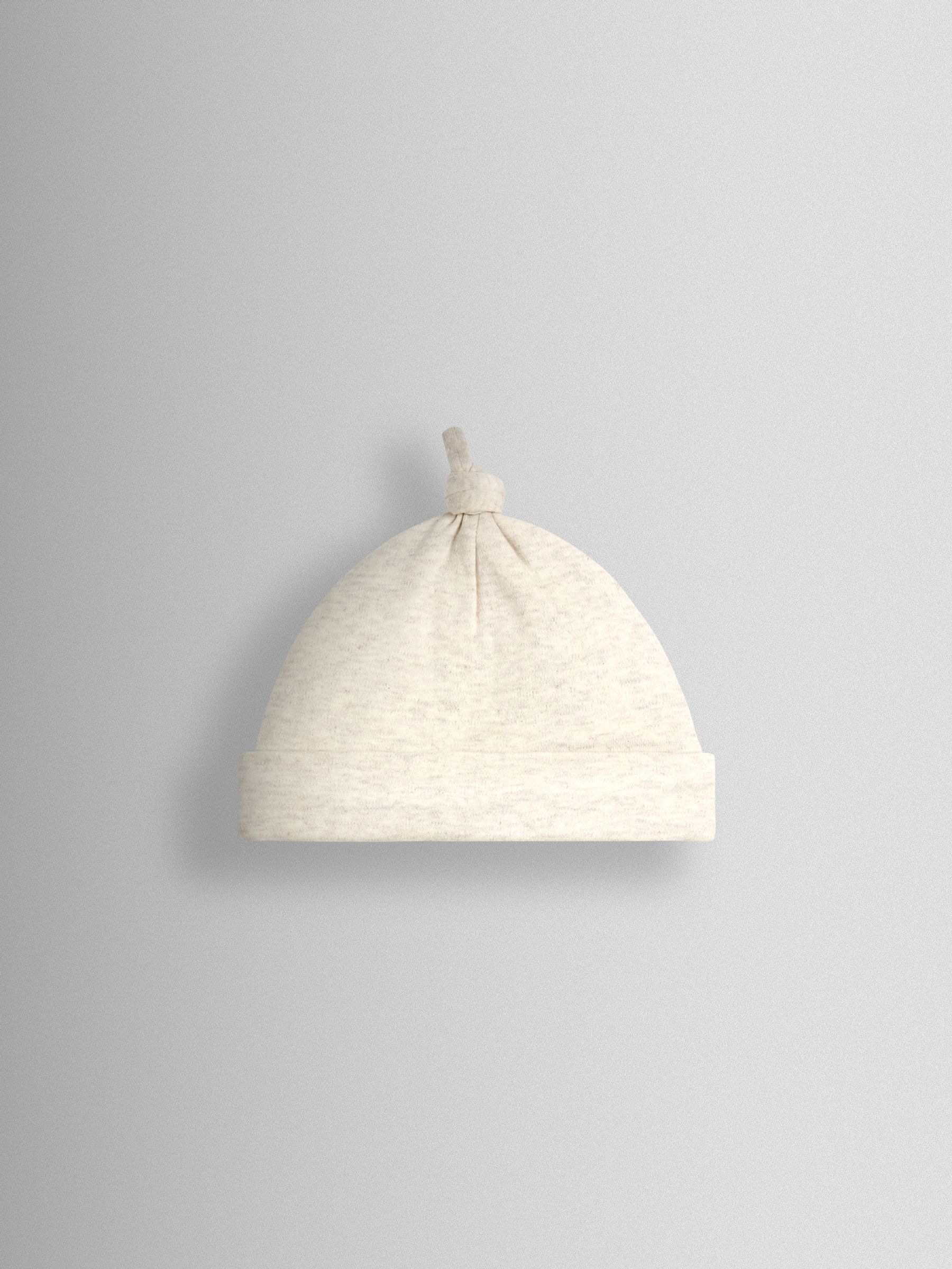 Natural Bear Embroidered Baby Hat - Image 2 of 3 Natural Bear Embroidered Baby Hat - Image 2 of 3