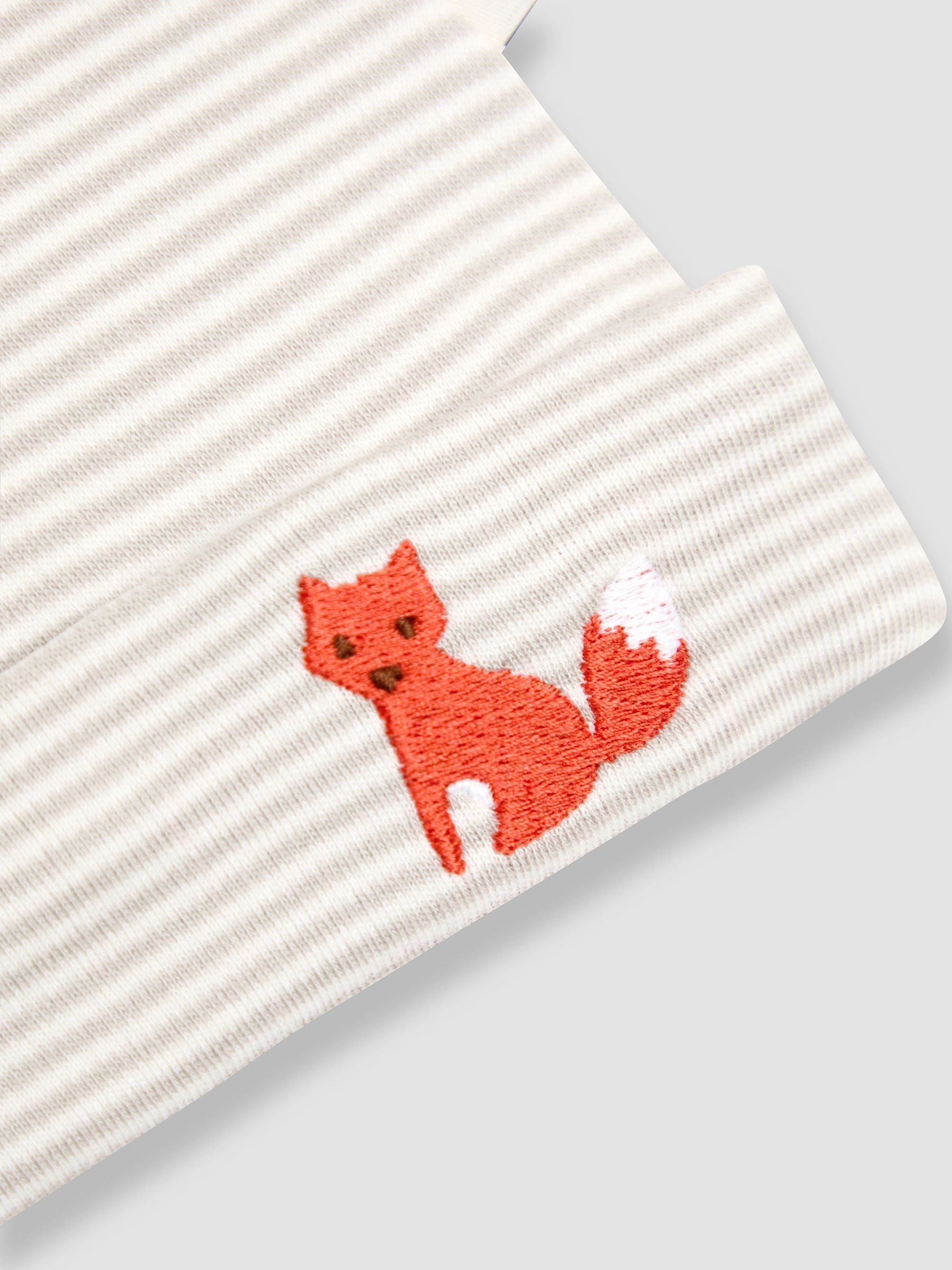Ecru Fox Stripe Baby Hat - Image 3 of 3