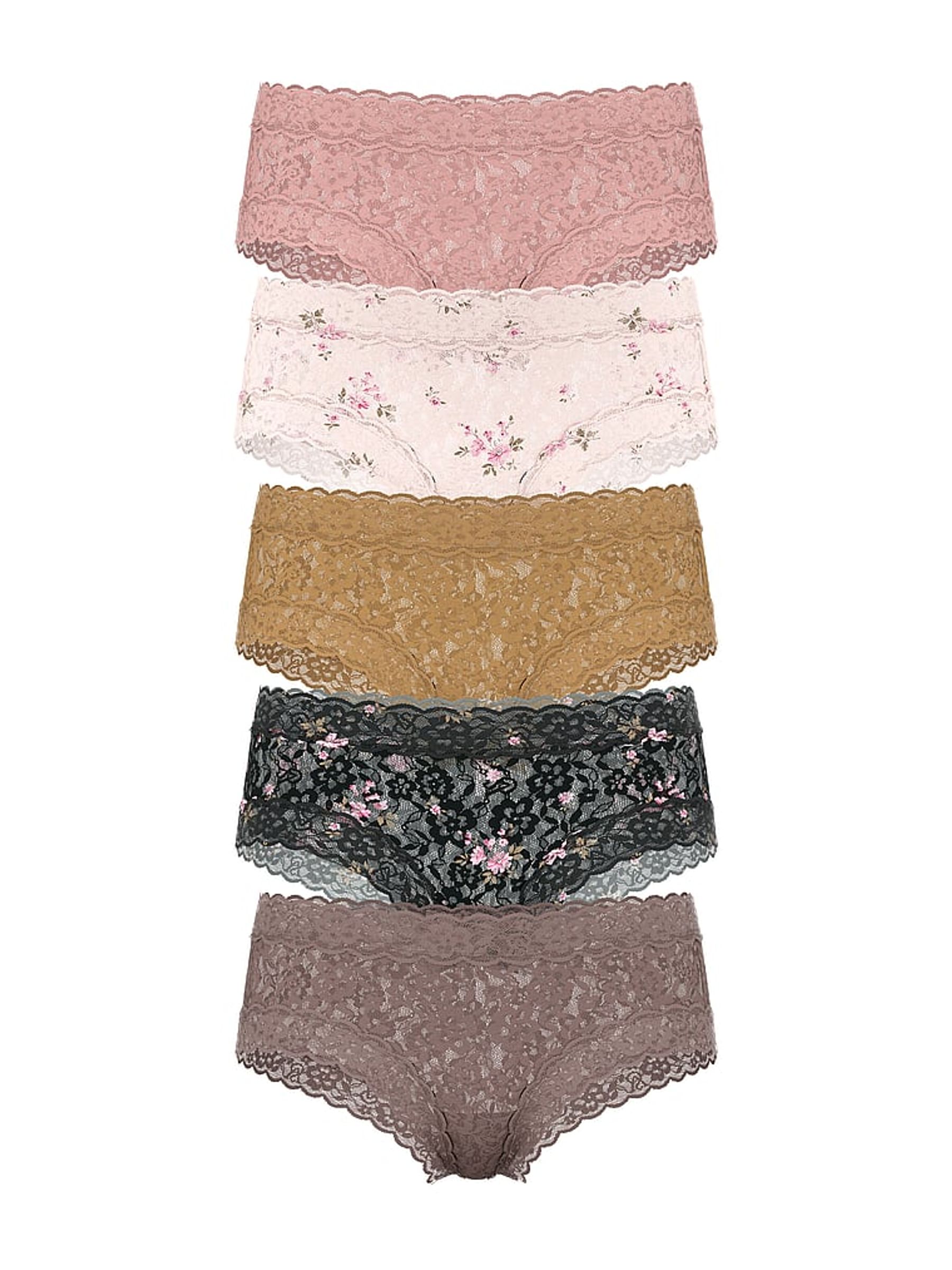 Pink/Brown/Black/Grey Cheeky 5 Pack Knickers - Image 1 of 2