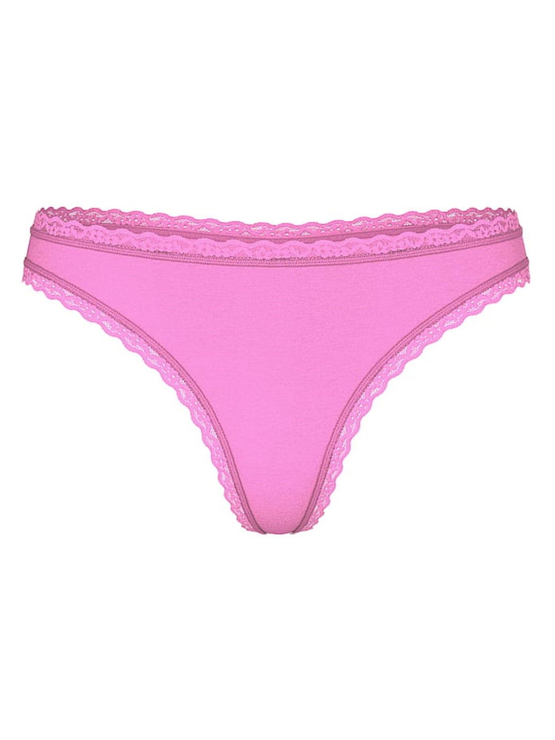 Lilac Shimmer Purple Thong Cotton Lace Waist Knickers - Image 3 of 3 Lilac Shimmer Purple Thong Cotton Lace Waist Knickers - Image 3 of 3